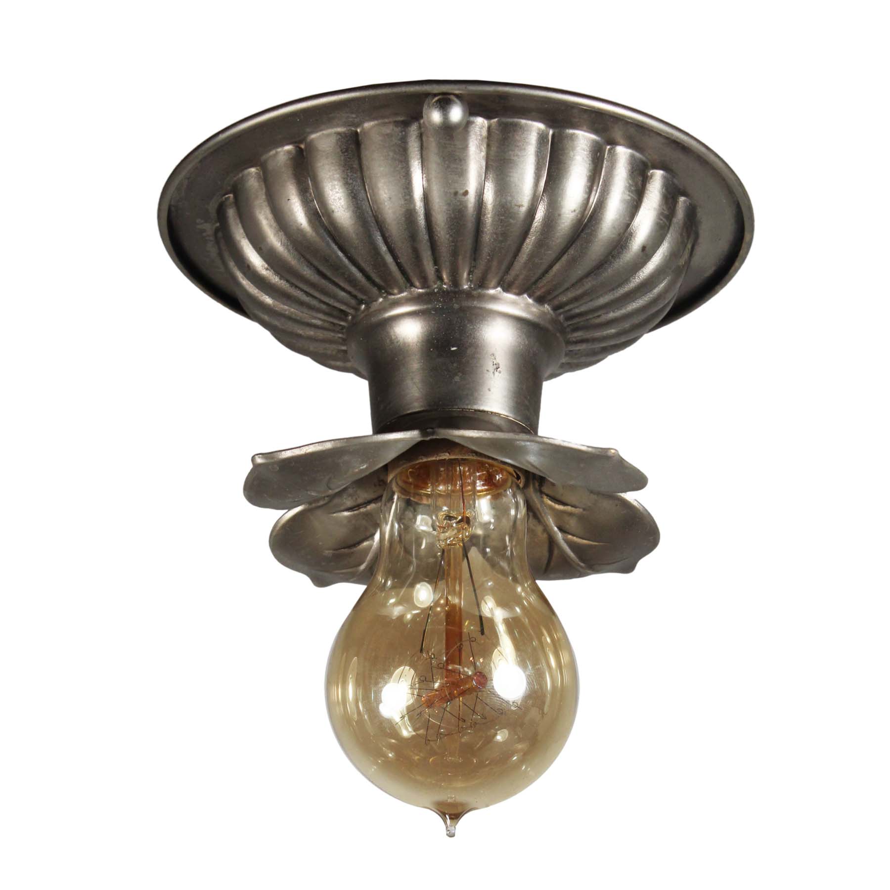 SOLD Antique Flush-Mount Lights with Exposed Bulbs-69486