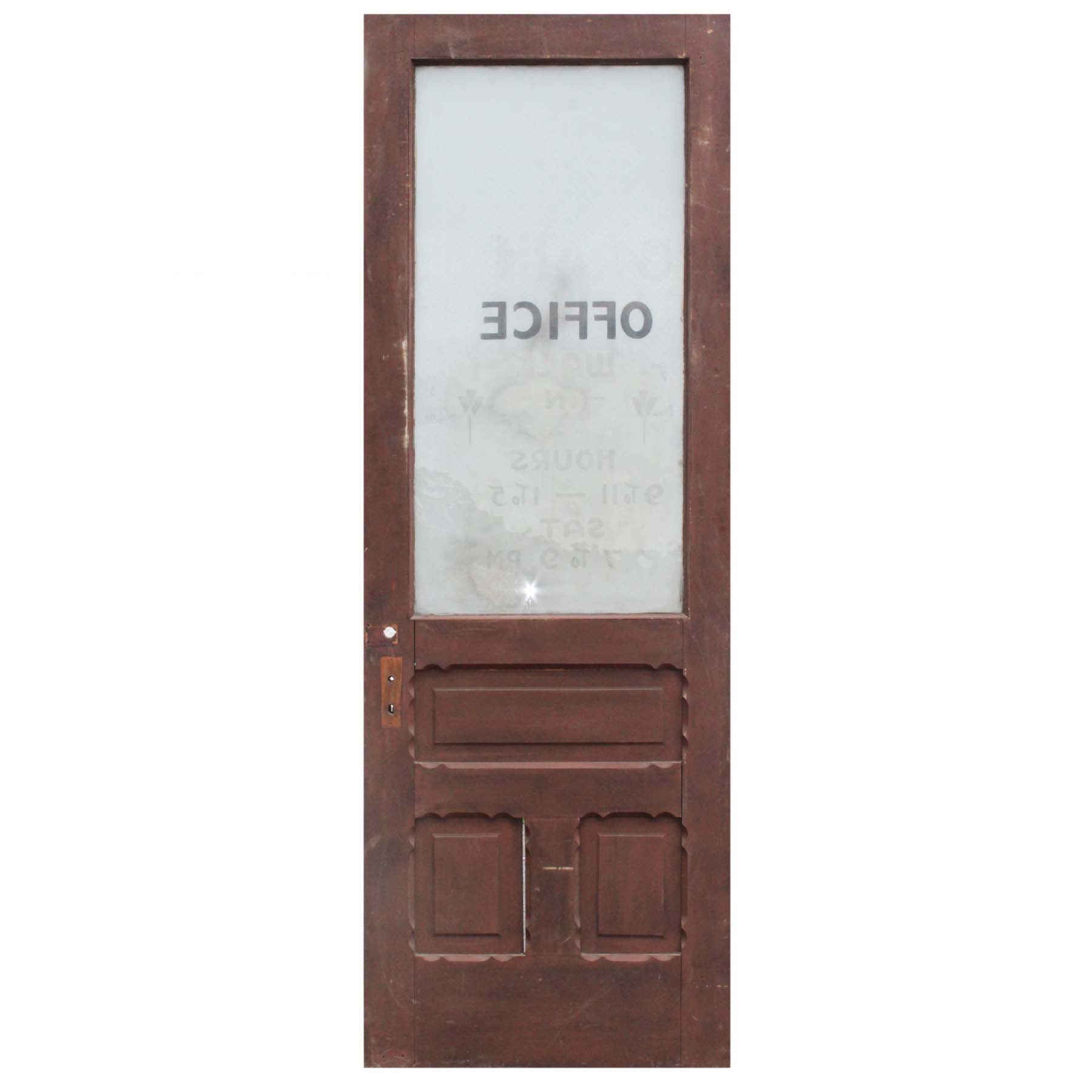 Salvaged 33” Antique Office Door, Early 1900s-69567