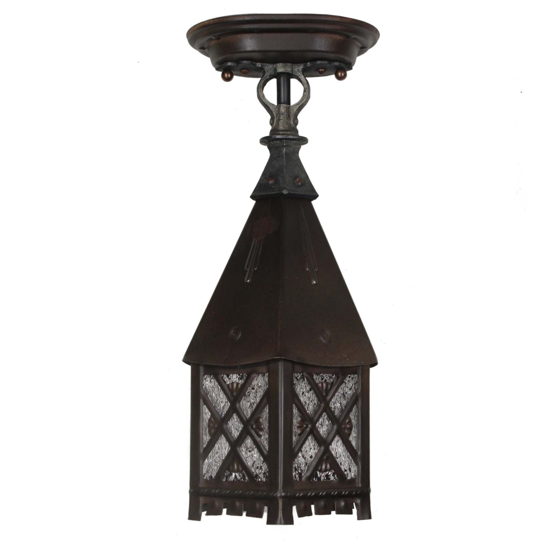 SOLD Antique Tudor Semi-Flush Lanterns-69613