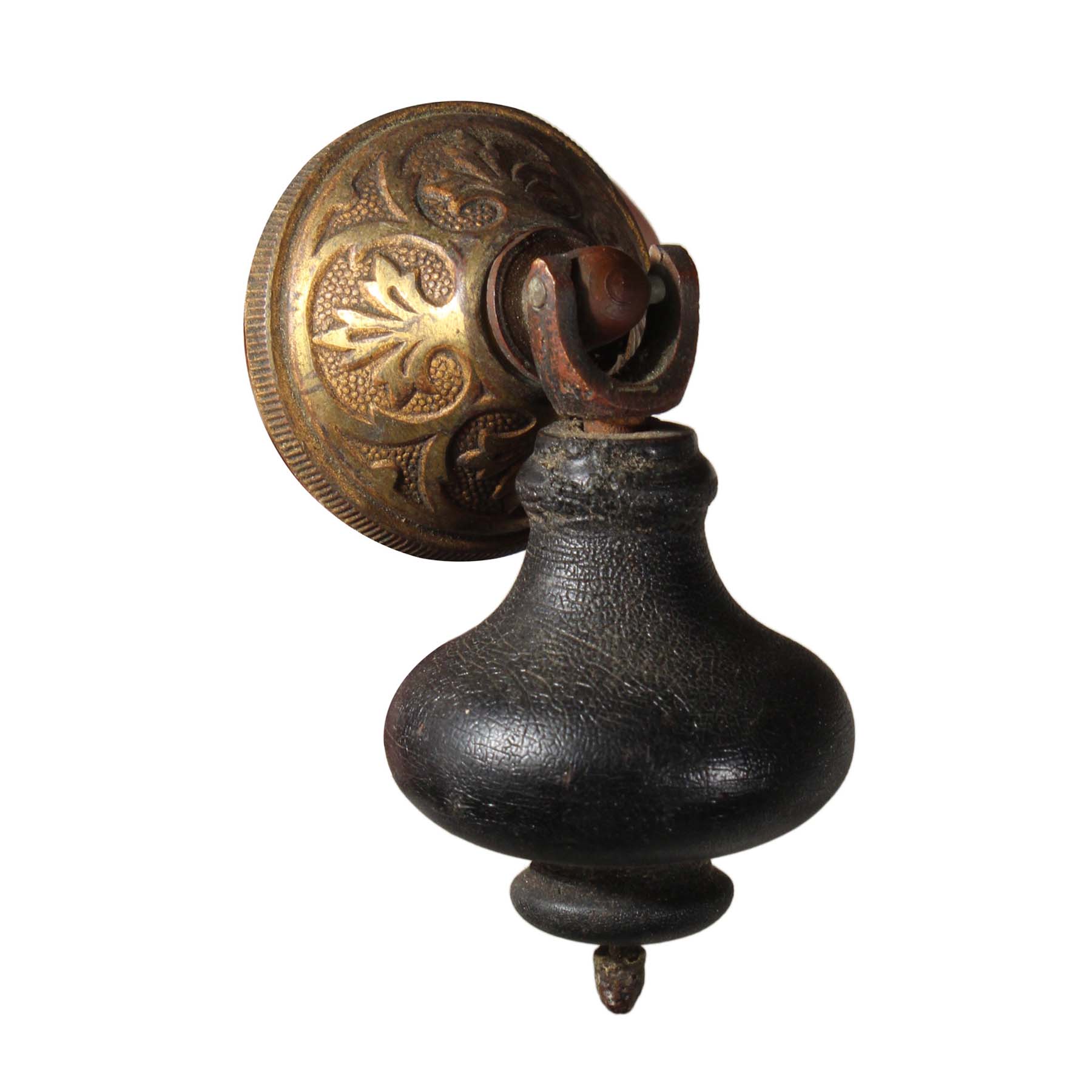 SOLD Antique Eastlake Drop Pulls, Brass & Wood-69718