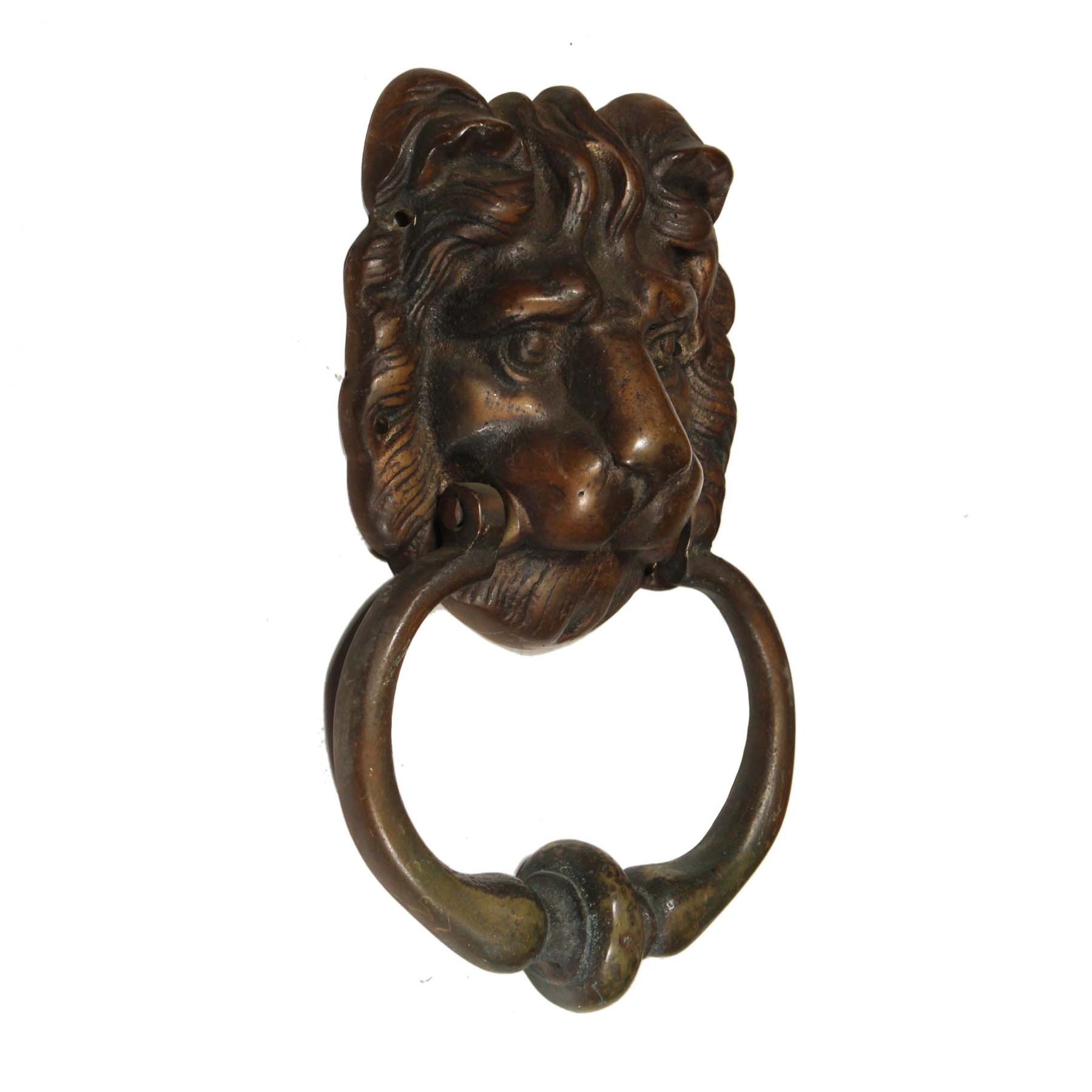 SOLD Antique Lion Door Knocker, Cast Bronze-69874