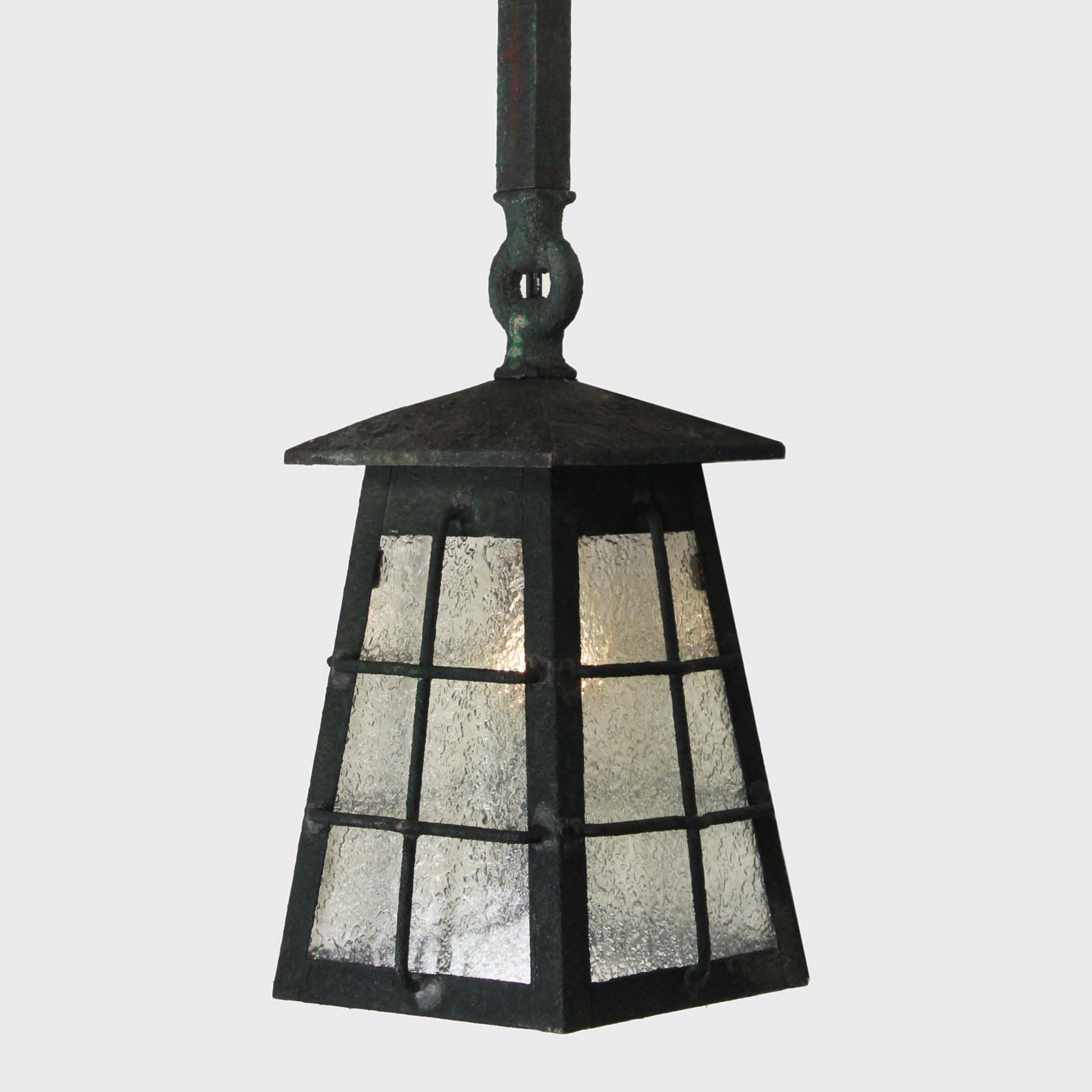 Antique Copper Lantern with Granite Glass-69634