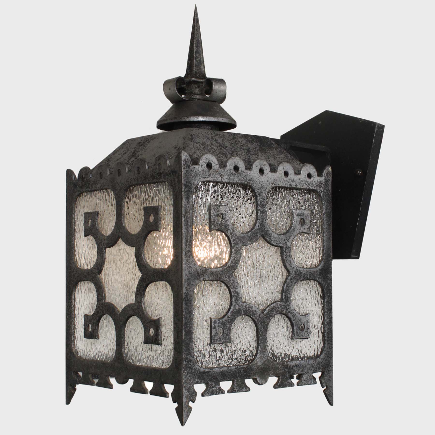 SOLD Large Exterior Vintage Sconce with Granite Glass-69652