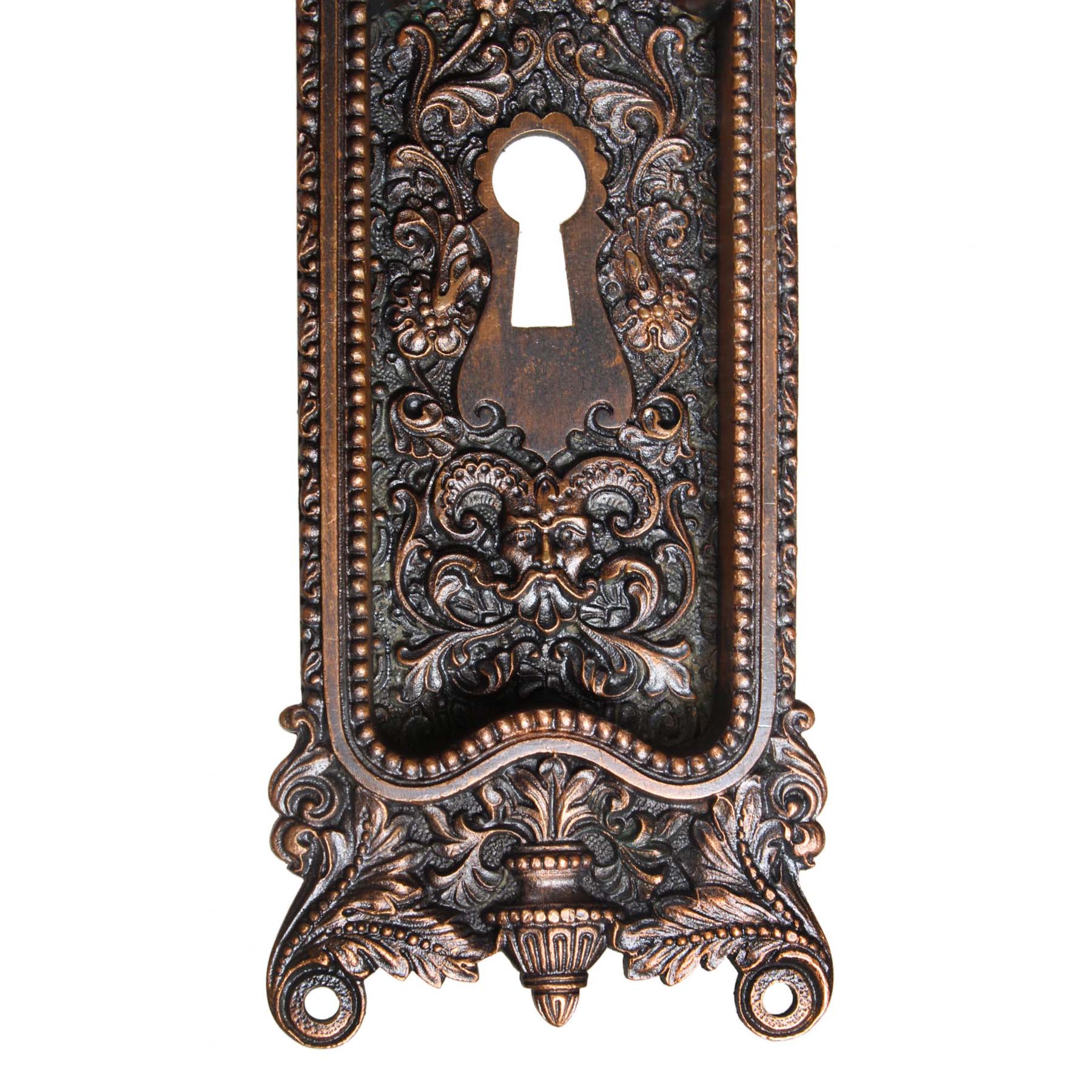 Antique Pair of Cast Bronze Figural Pocket Door Plates-69737