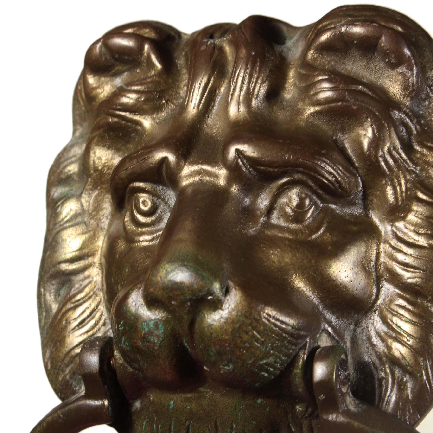 SOLD Cast Brass Lion Door Knocker, Vintage Hardware-69870