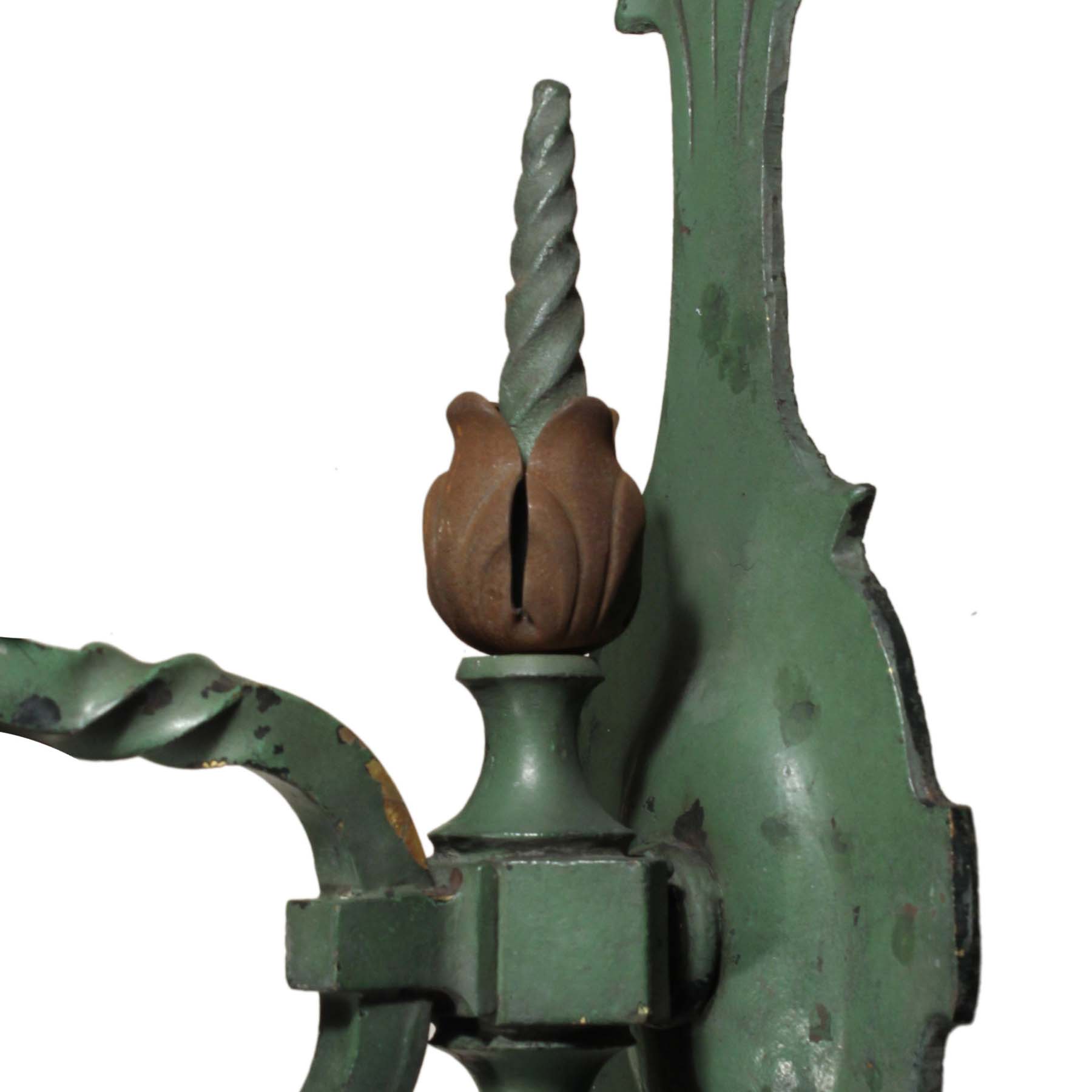 Pair of Antique Cast Bronze Single-Arm Sconces-69830