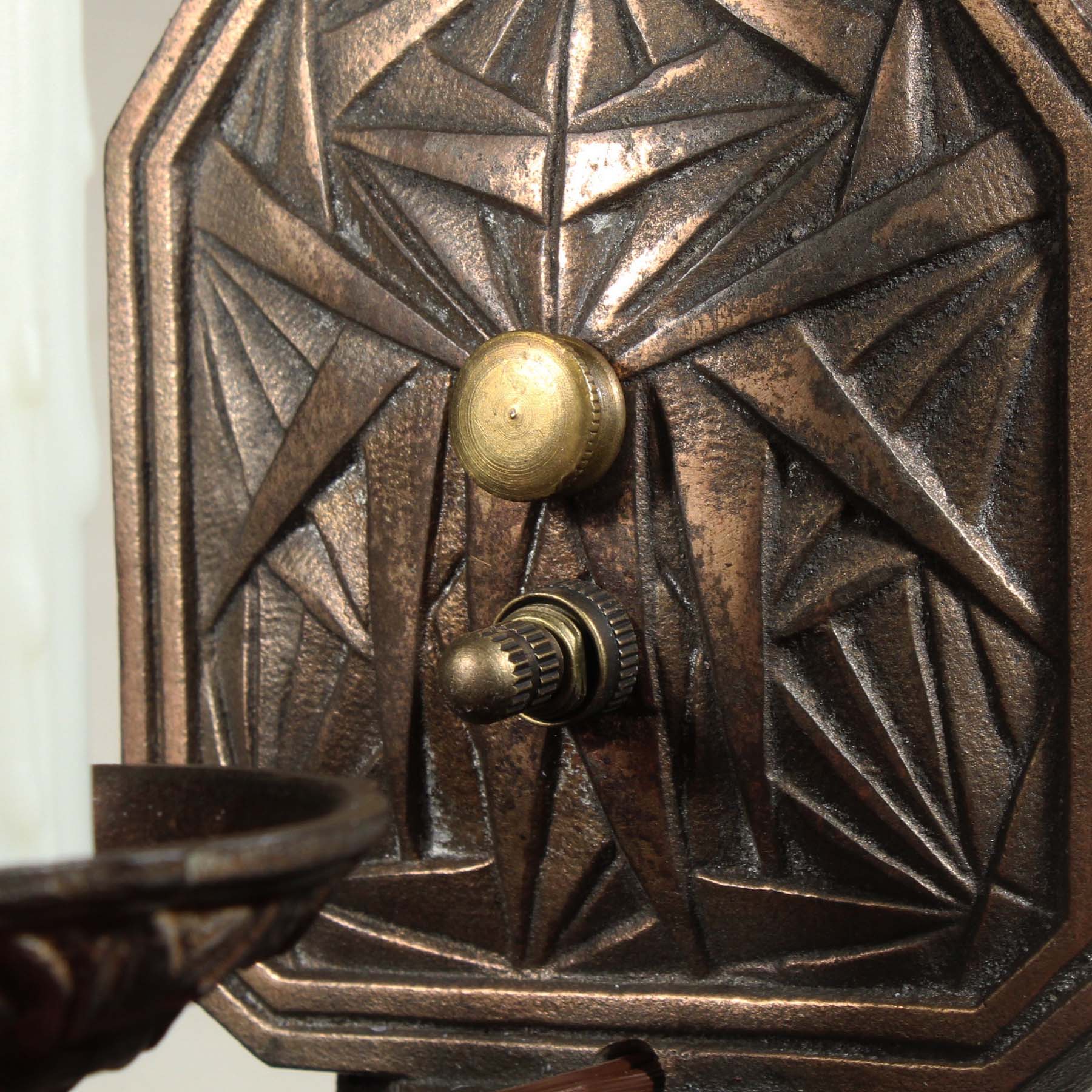 Antique Art Deco Cast Iron Sconce Pair, c.1920-69844