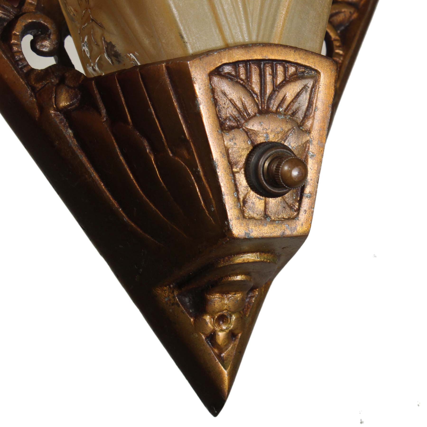 SOLD Pair of Antique Art Deco Slip Shade Sconces-69864