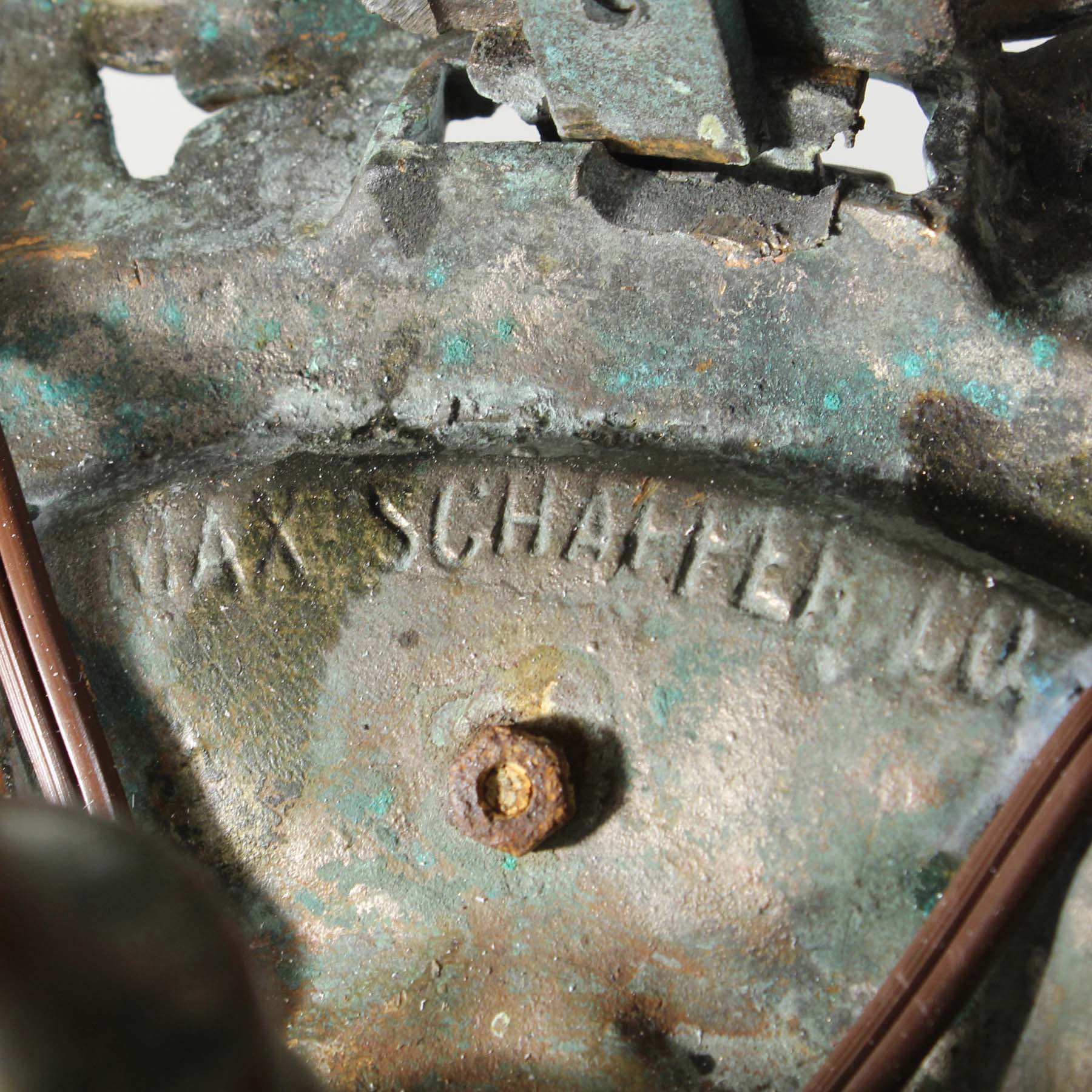 SOLD Antique Tudor Chandelier Signed Max Schaffer Co.-69485
