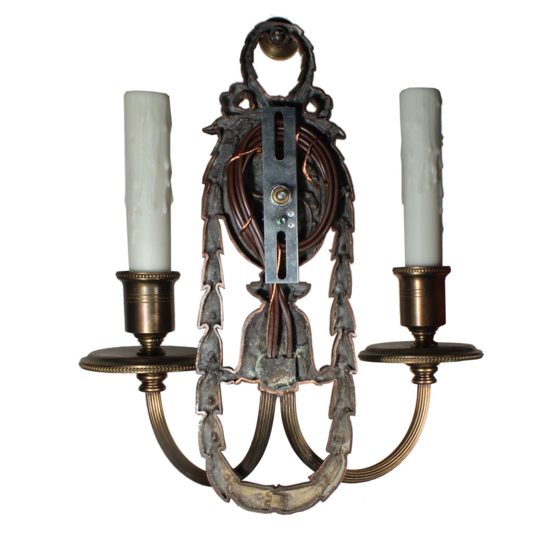 Antique Pair of Bronze Double-Arm Sconces, E.F. Caldwell-69839