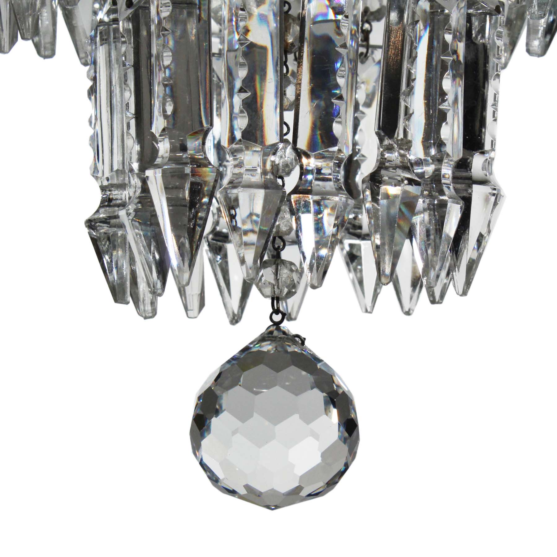 SOLD Antique Neoclassical Wedding Cake Chandelier with Mica-69902