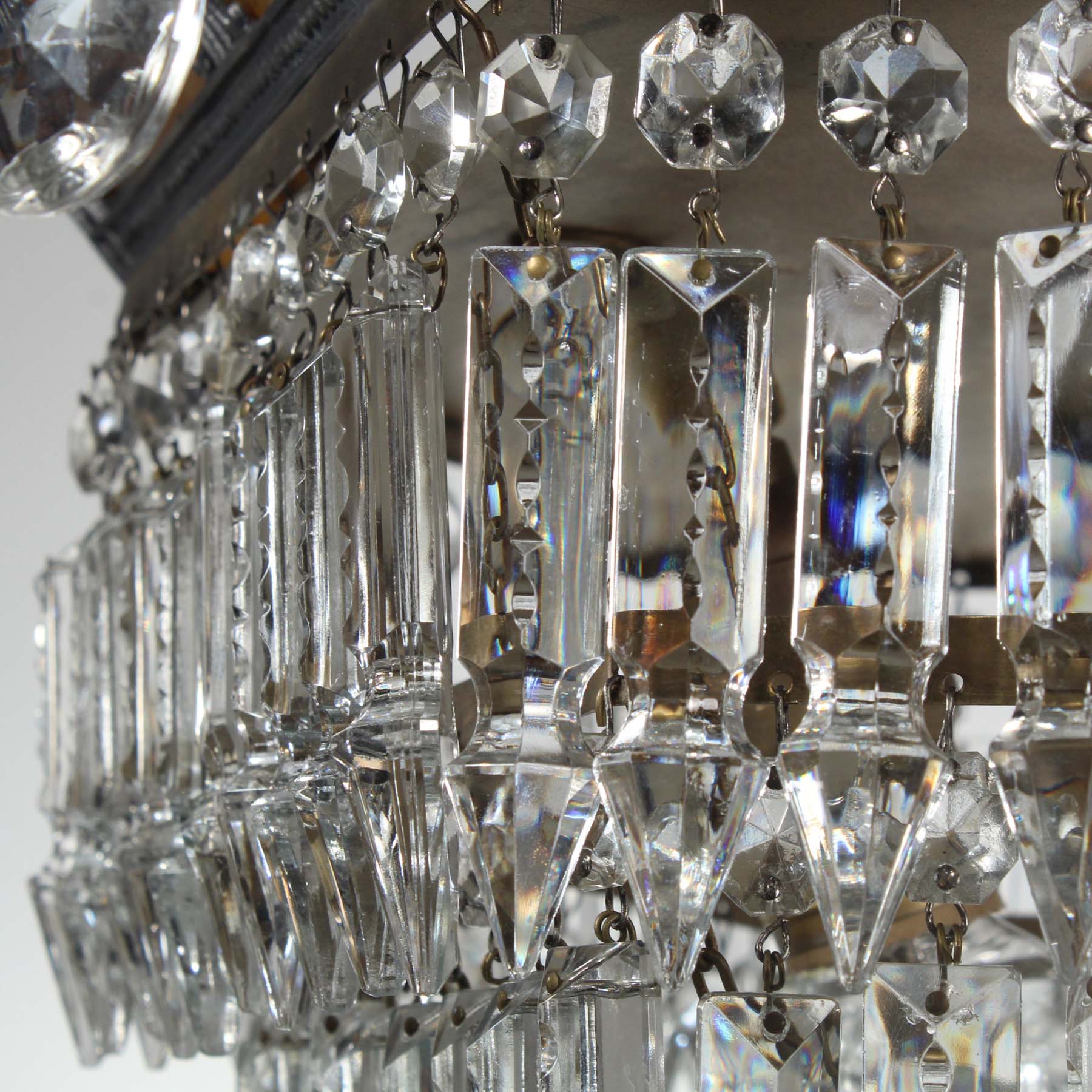 SOLD Antique Neoclassical Wedding Cake Chandelier with Mica-69905