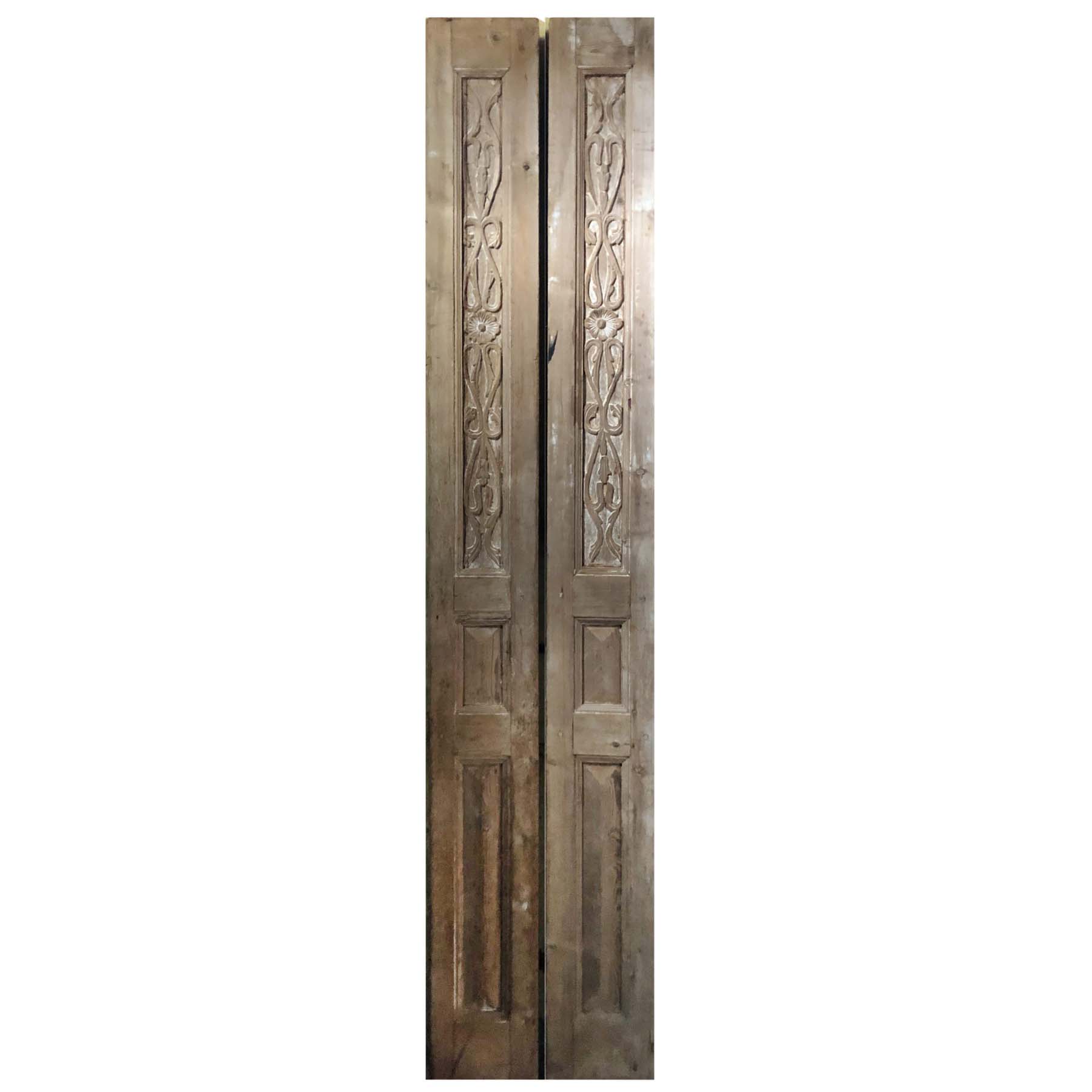 SOLD Reclaimed Pair of Antique 21” Carved French Doors-0