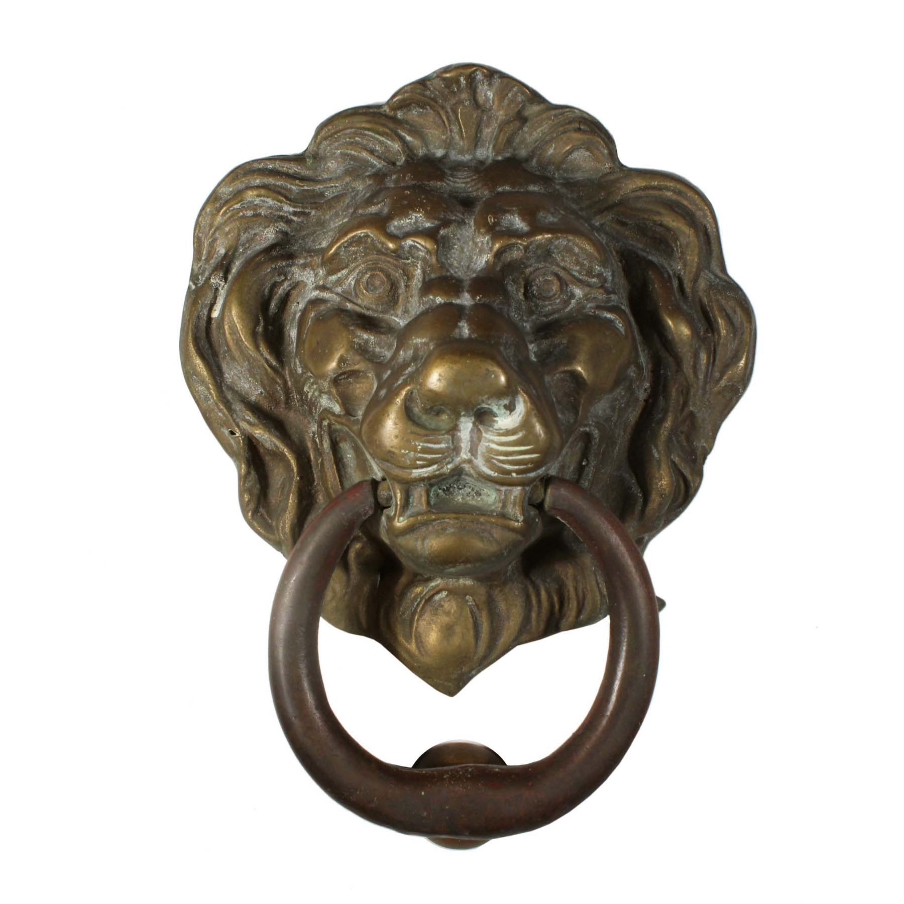 Antique Cast Bronze Lion Door Knocker-0