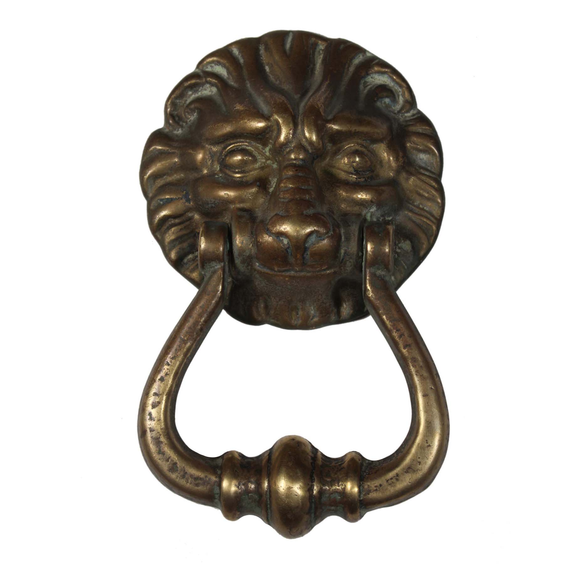 SOLD Cast Brass Lion Door Knocker, Vintage Hardware-0