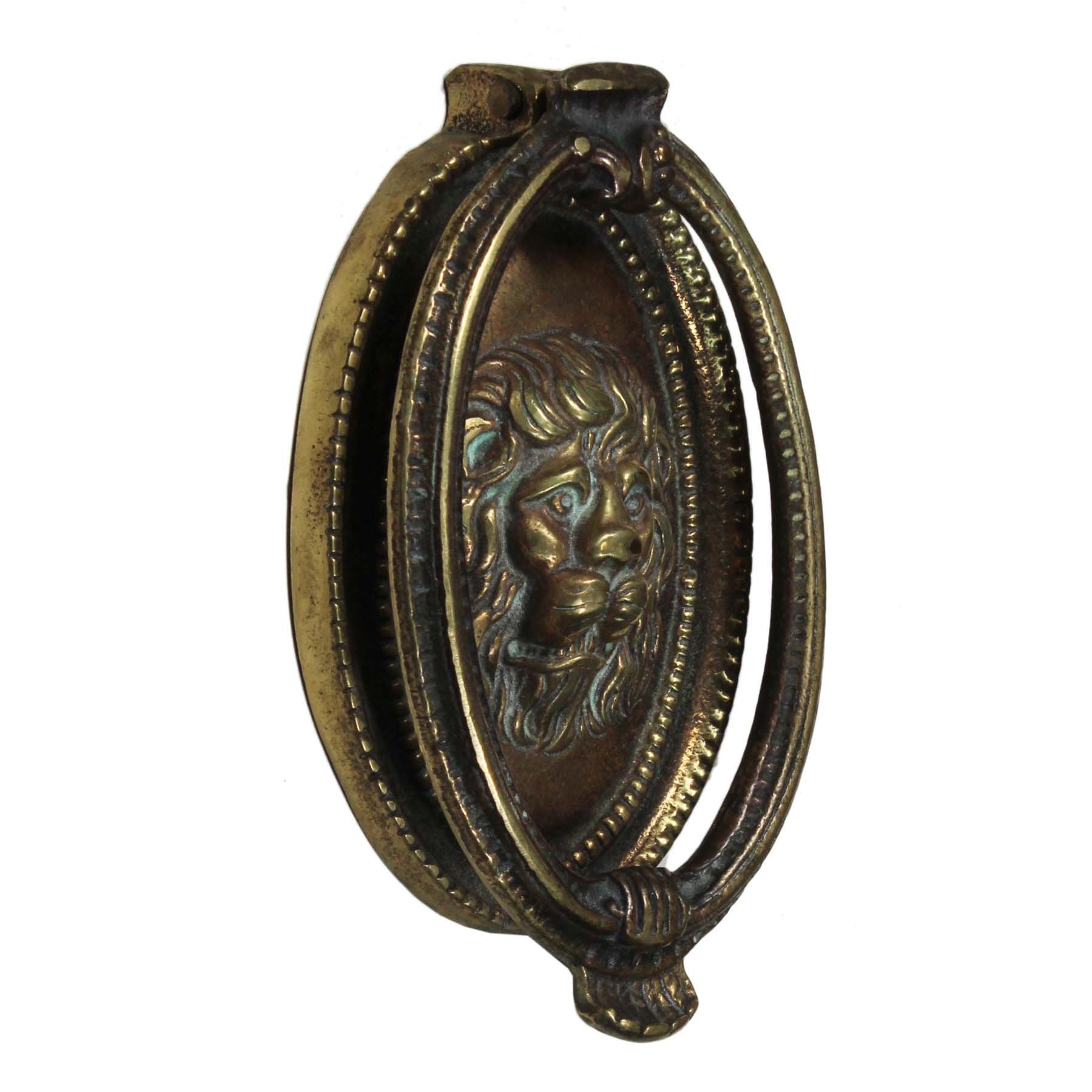 Antique Brass Lion Door Knocker-0