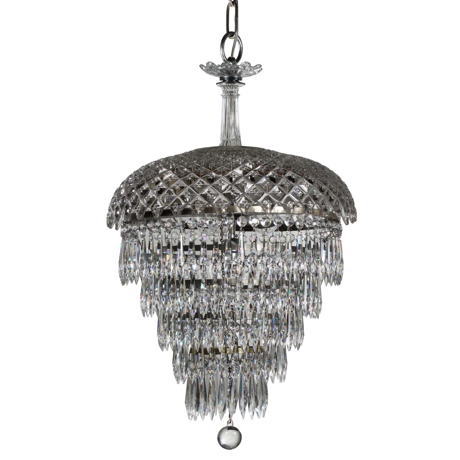 SOLD Antique Five Tier “Wedding Cake” Chandelier-0