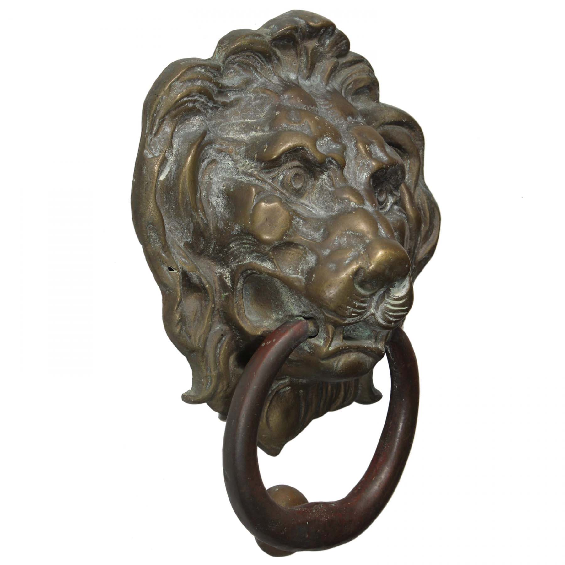 Antique Cast Bronze Lion Door Knocker-69966