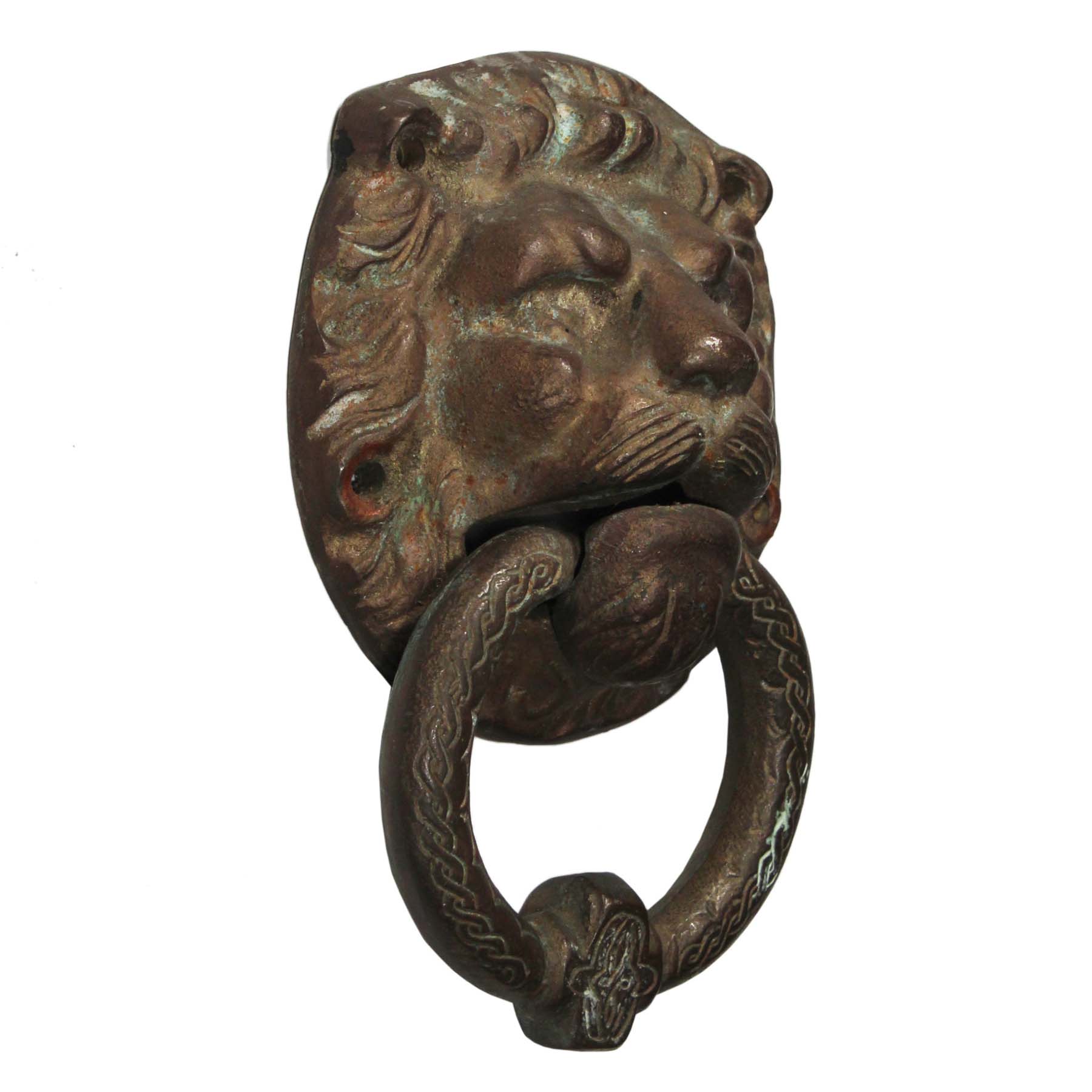 SOLD Antique Lion Door Knocker, Cast Bronze-69972