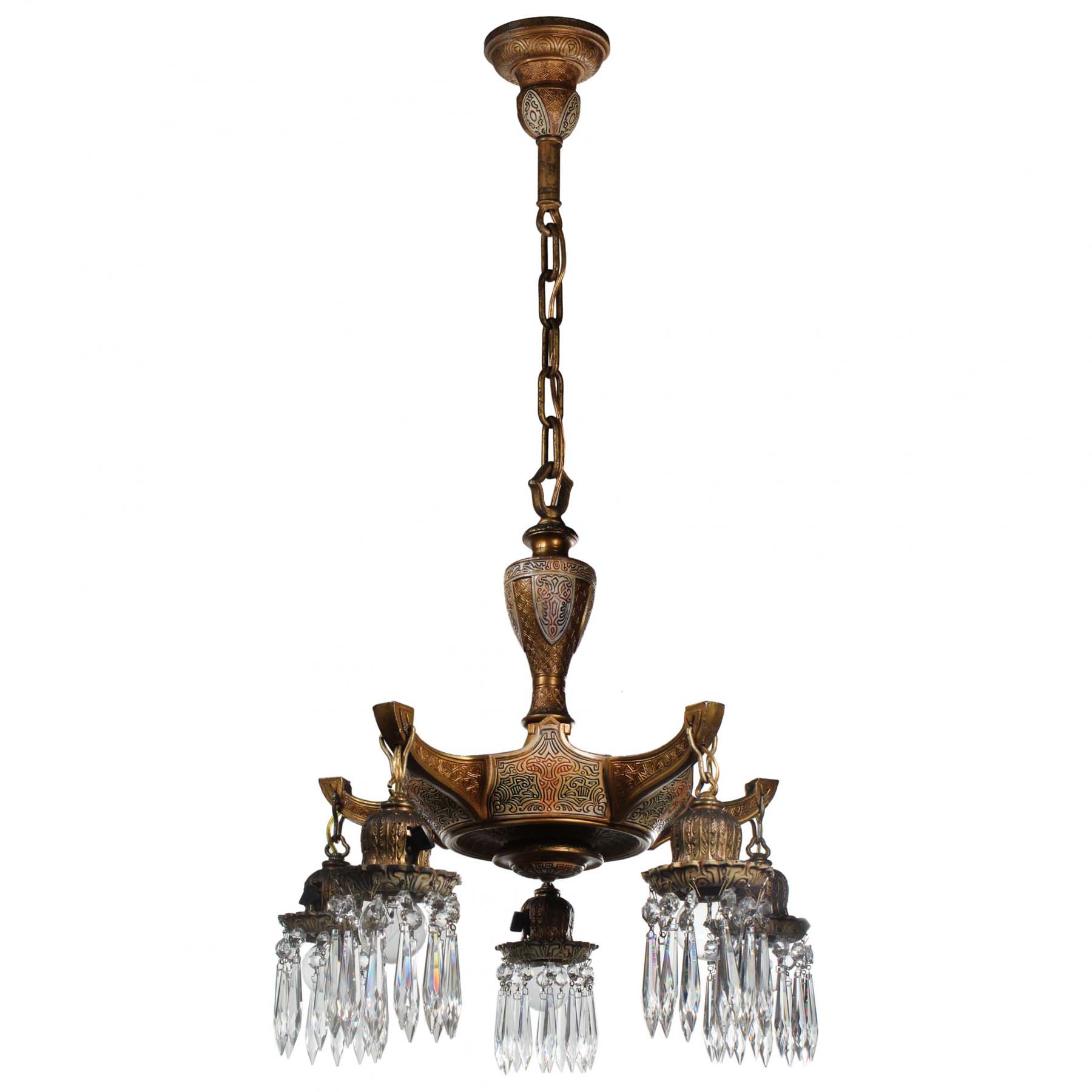 SOLD Antique Spanish Revival Chandelier, Empire Lighting-69980