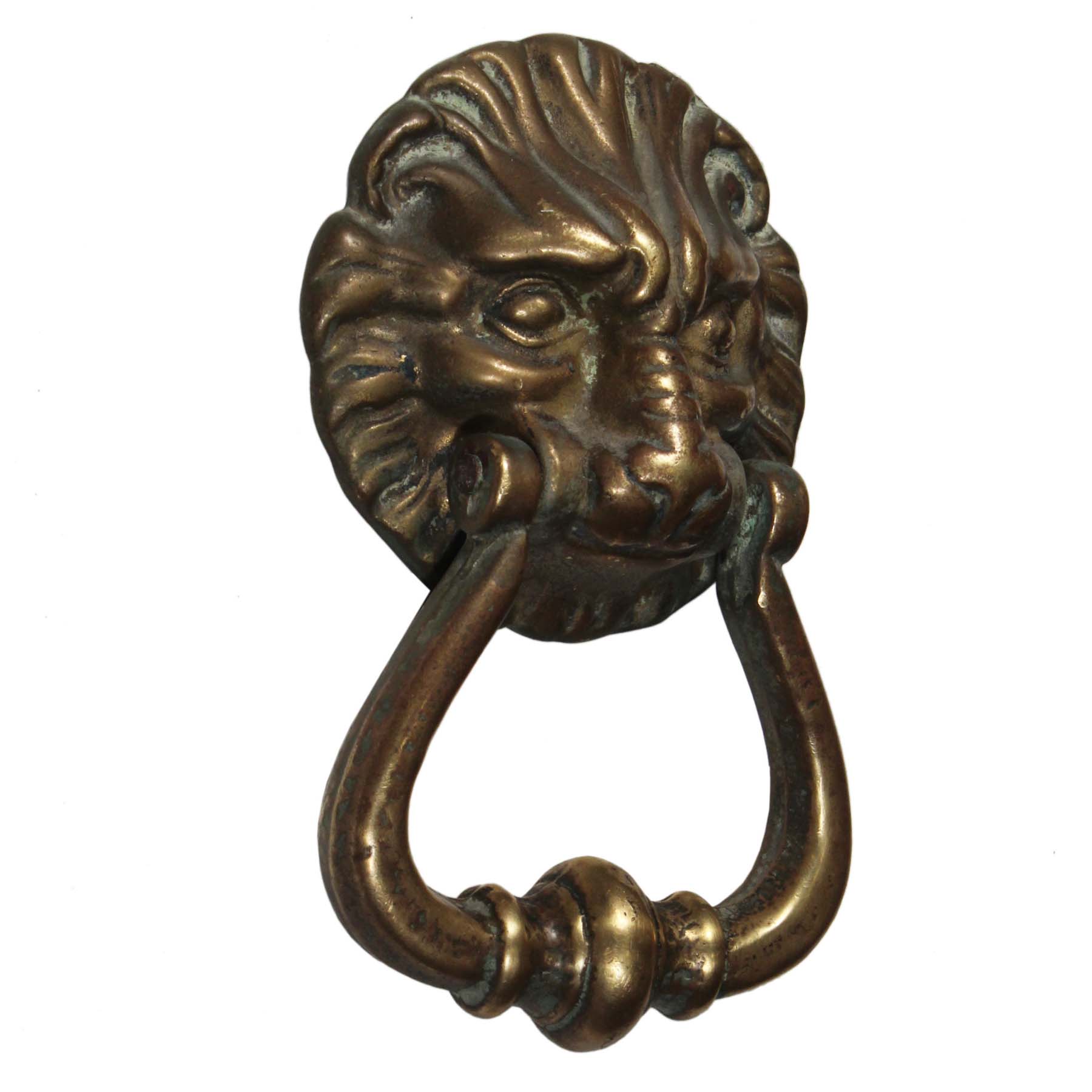 SOLD Cast Brass Lion Door Knocker, Vintage Hardware-70005
