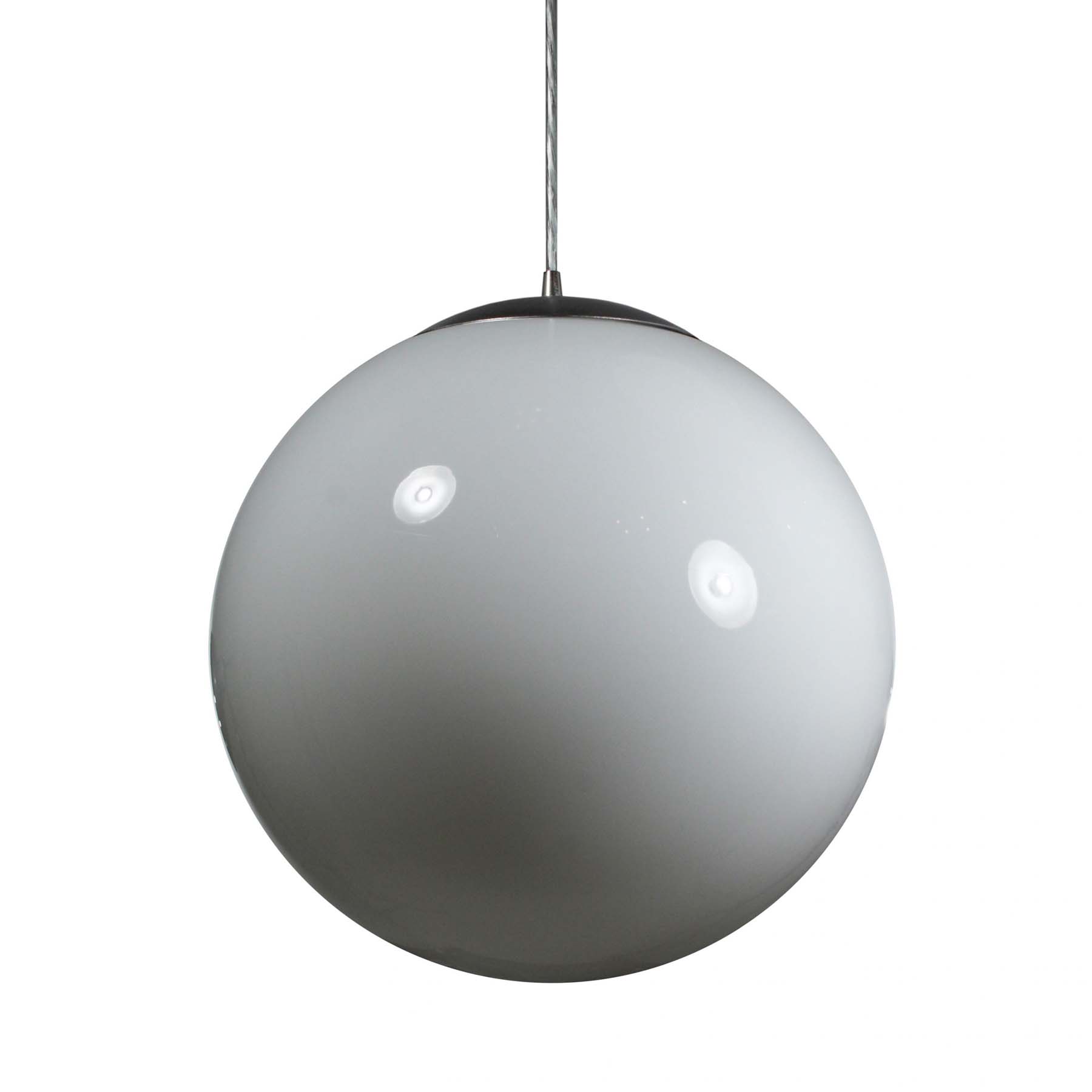 SOLD Substantial Mid-Century Modern Pendants with Ball Shades-70095