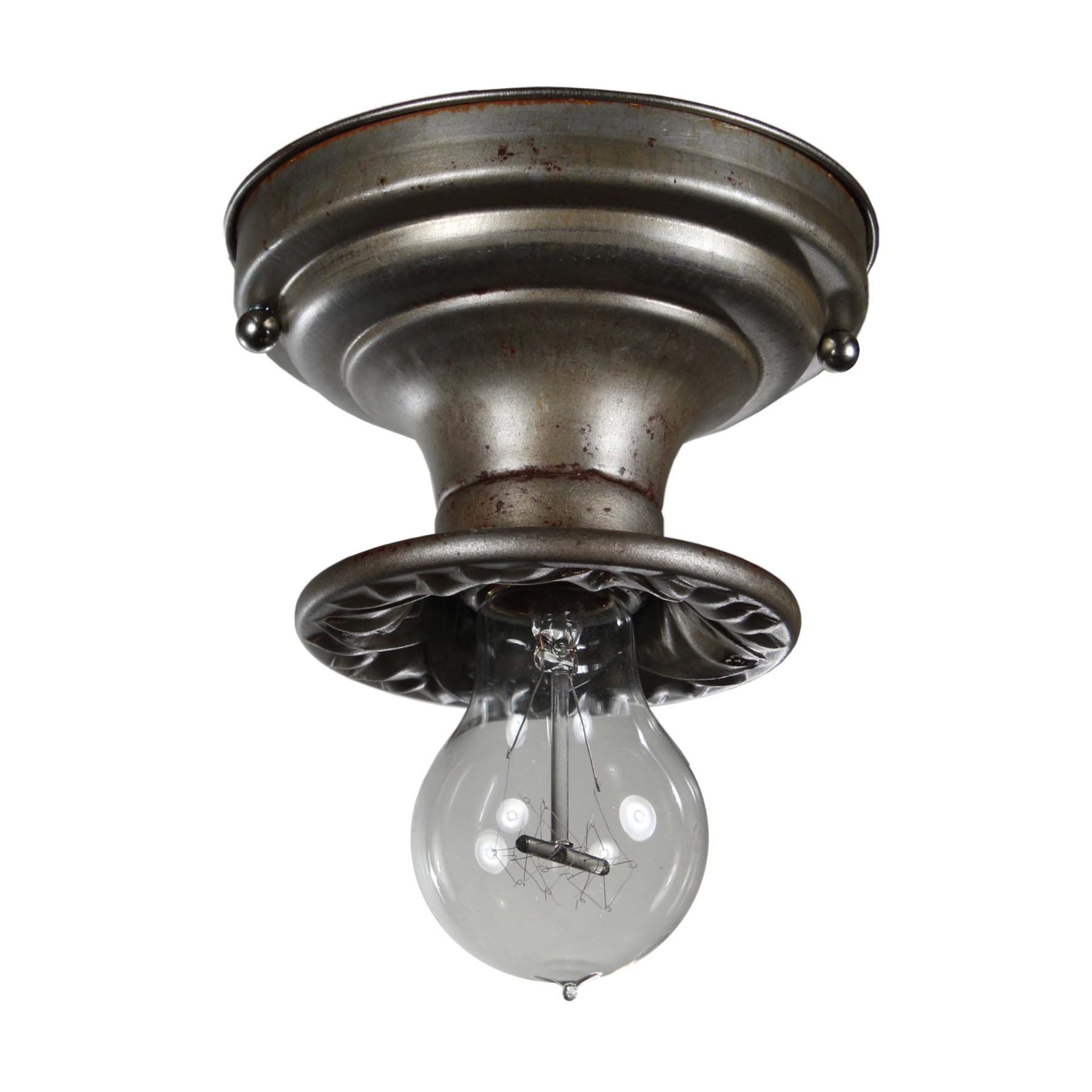 SOLD Flush-Mount Lights with Exposed Bulbs, Antique Lighting-70155