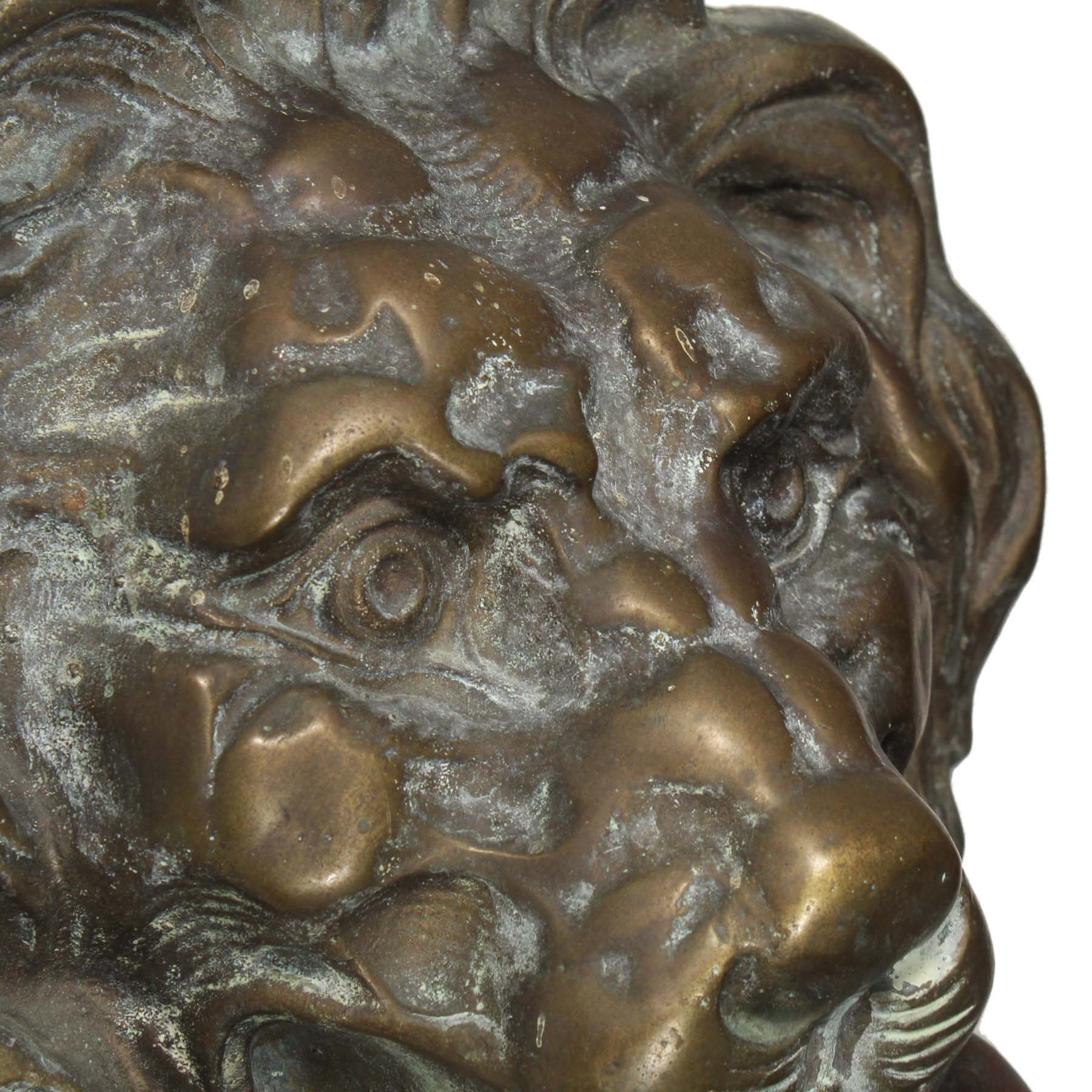 Antique Cast Bronze Lion Door Knocker-69967