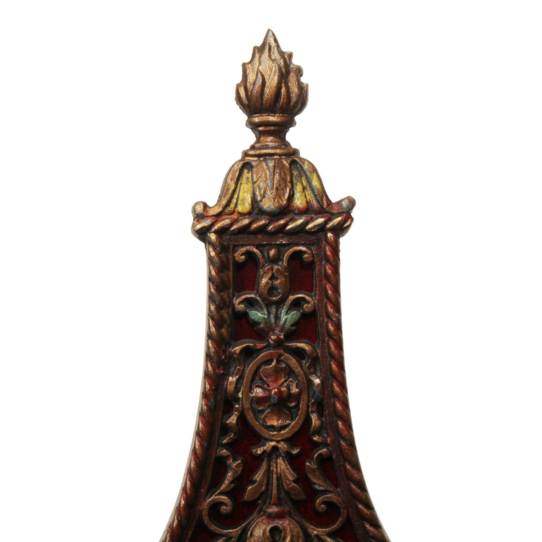 SOLD Pair of Antique Polychrome Double-Arm Sconces-70042