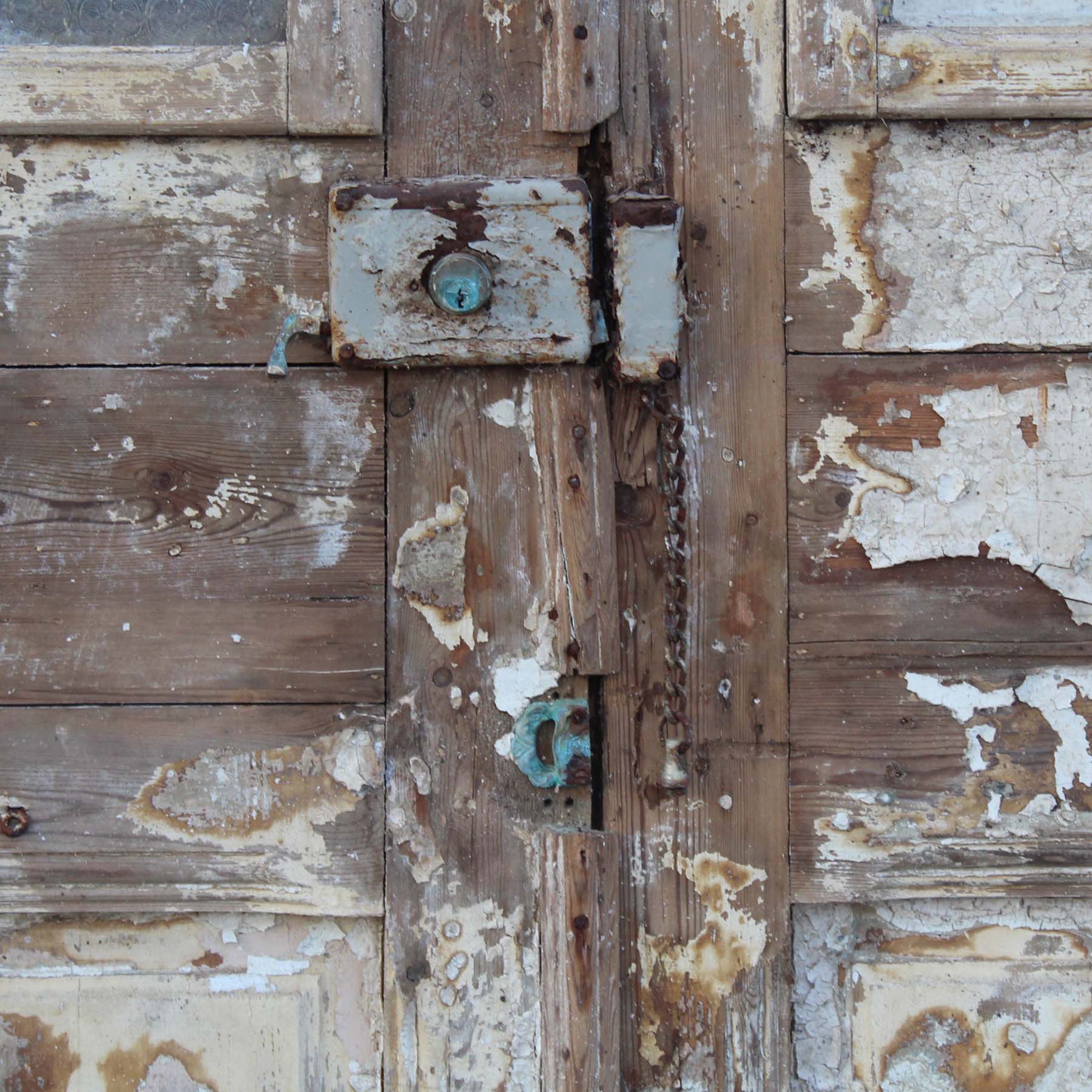 Salvaged Pair of 40” Doors with Iron Inserts-70077
