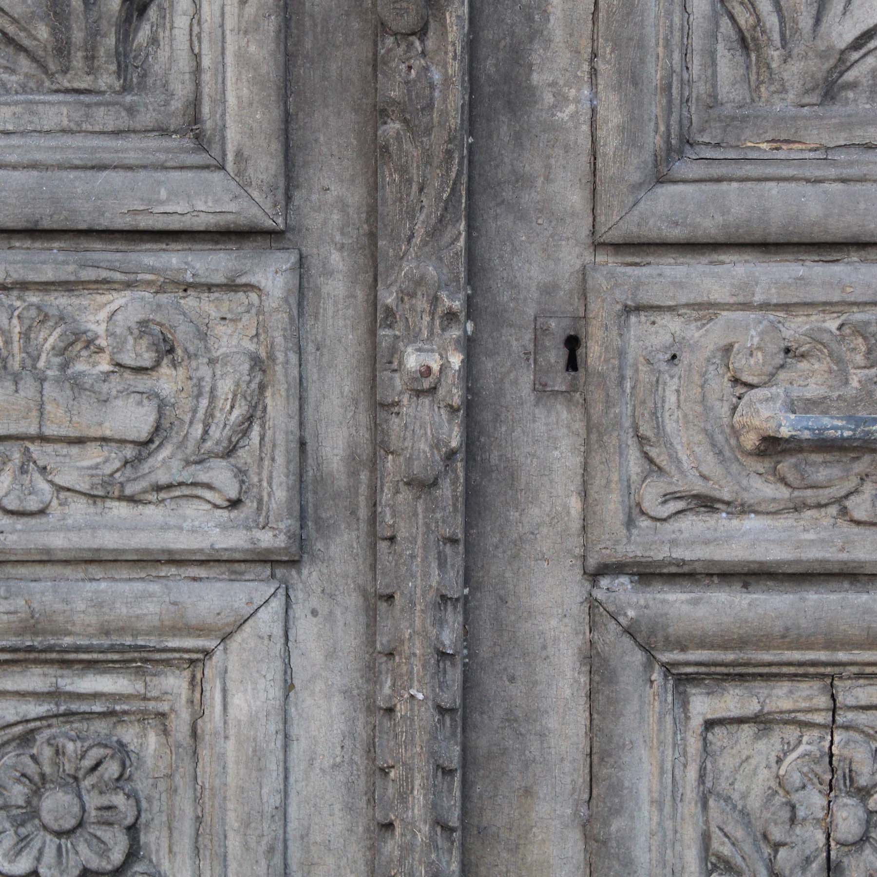 SOLD Pair of 38” Antique Carved French Doors-70093