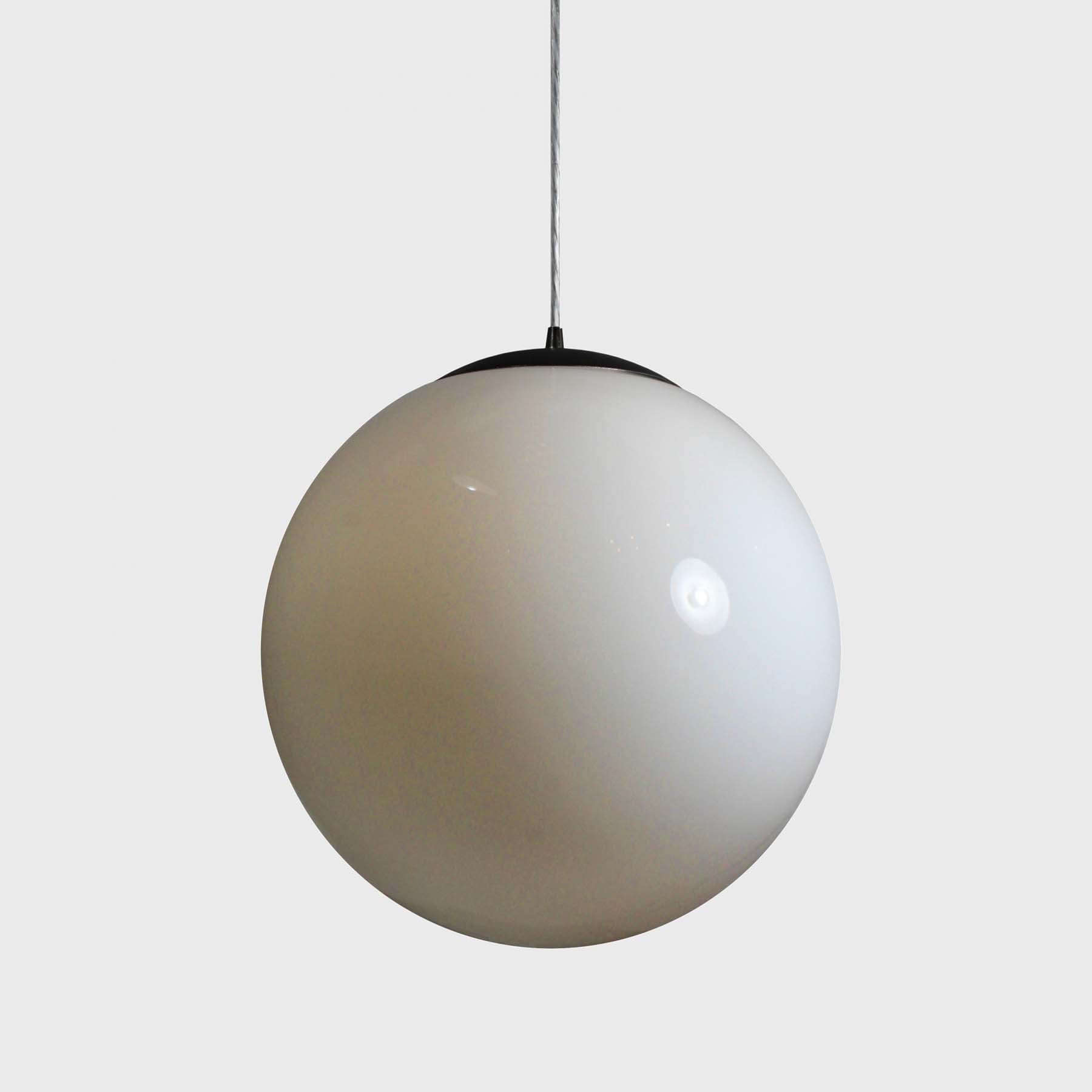 SOLD Substantial Mid-Century Modern Pendants with Ball Shades-70096