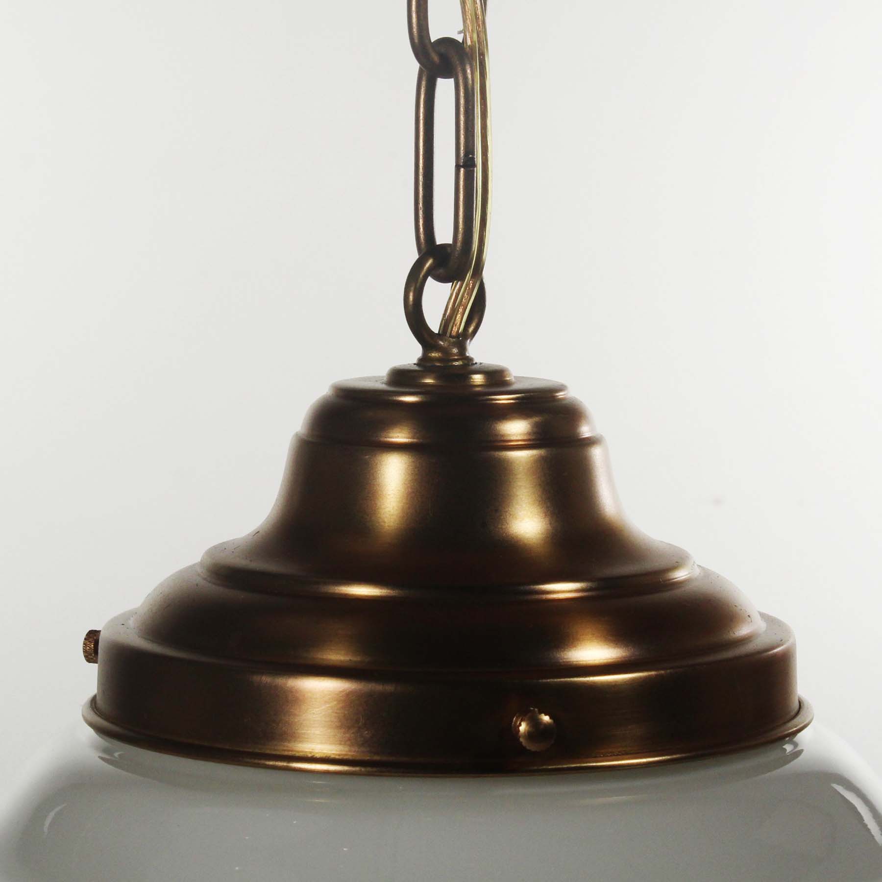 SOLD Brass Schoolhouse Pendant Lights, Antique Lighting-69920