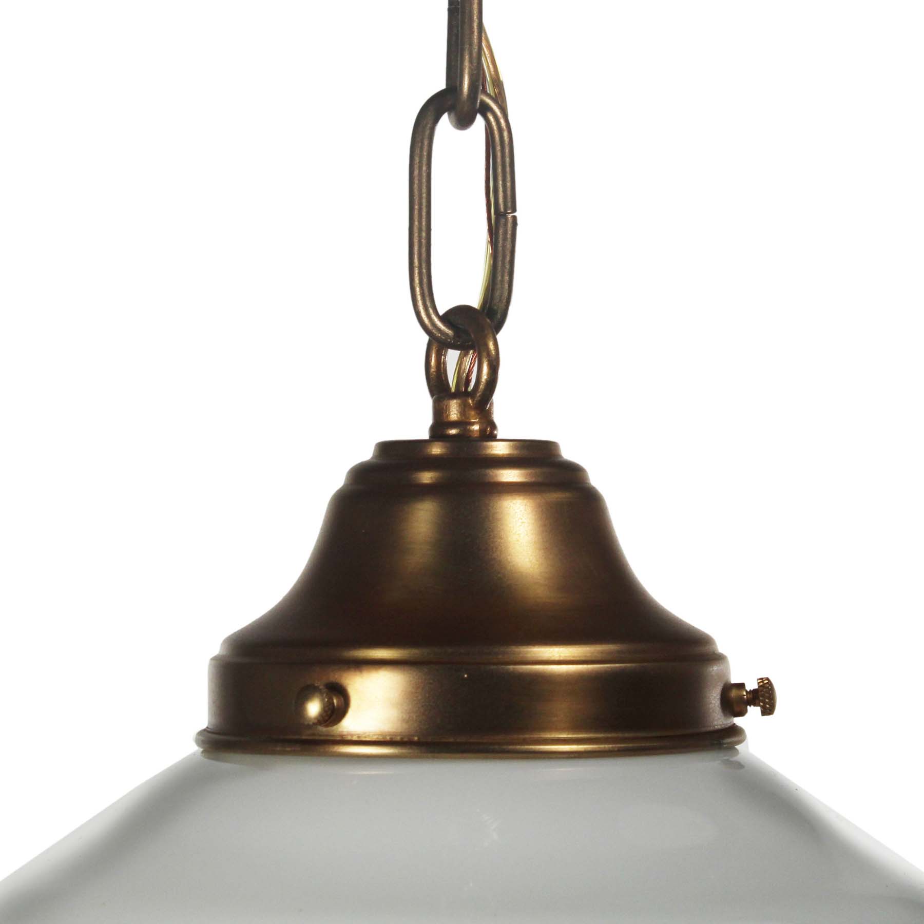 Petite Antique Brass Schoolhouse Pendant Lights-69931