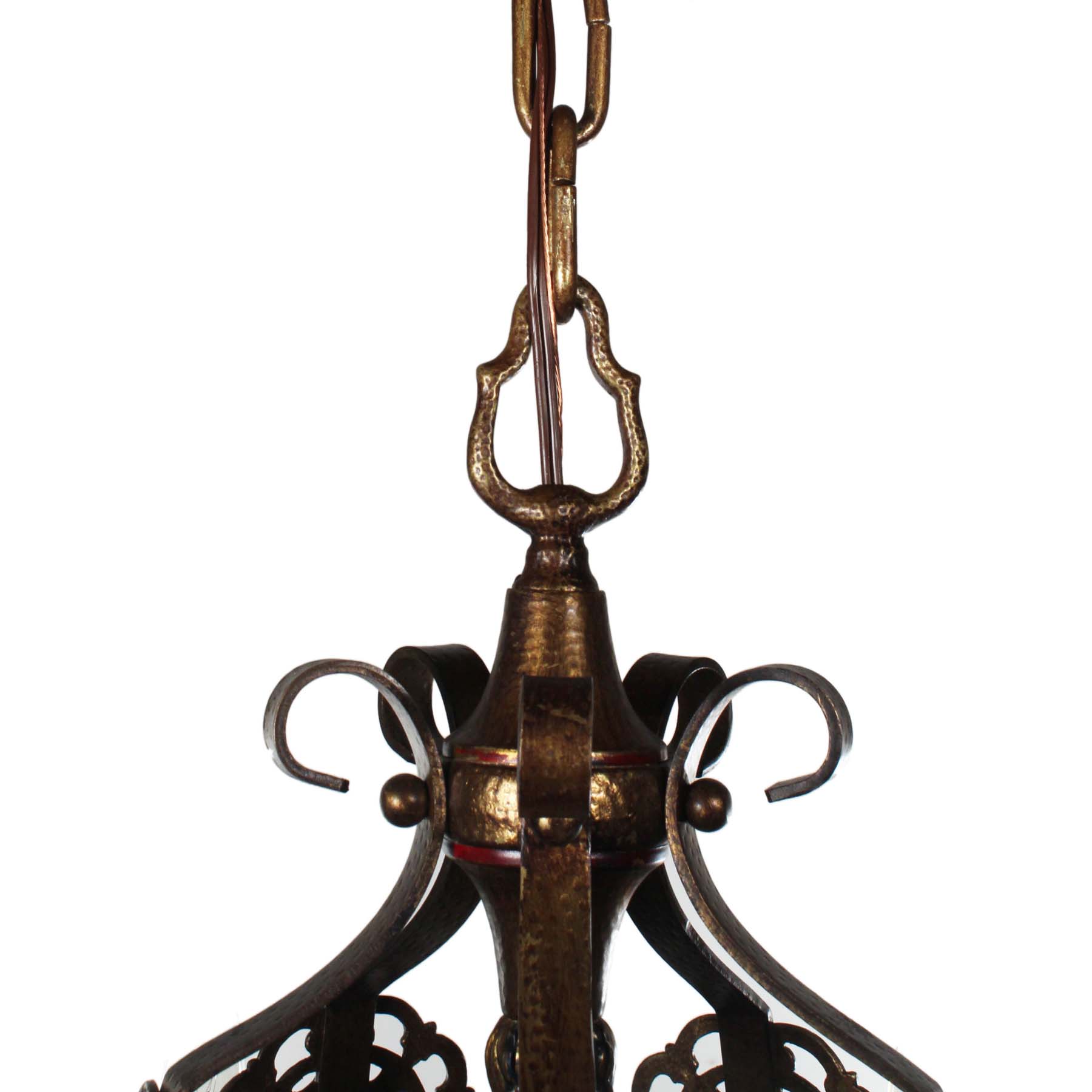 SOLD Antique Bronze Spanish Revival Five-Light Chandelier -69992