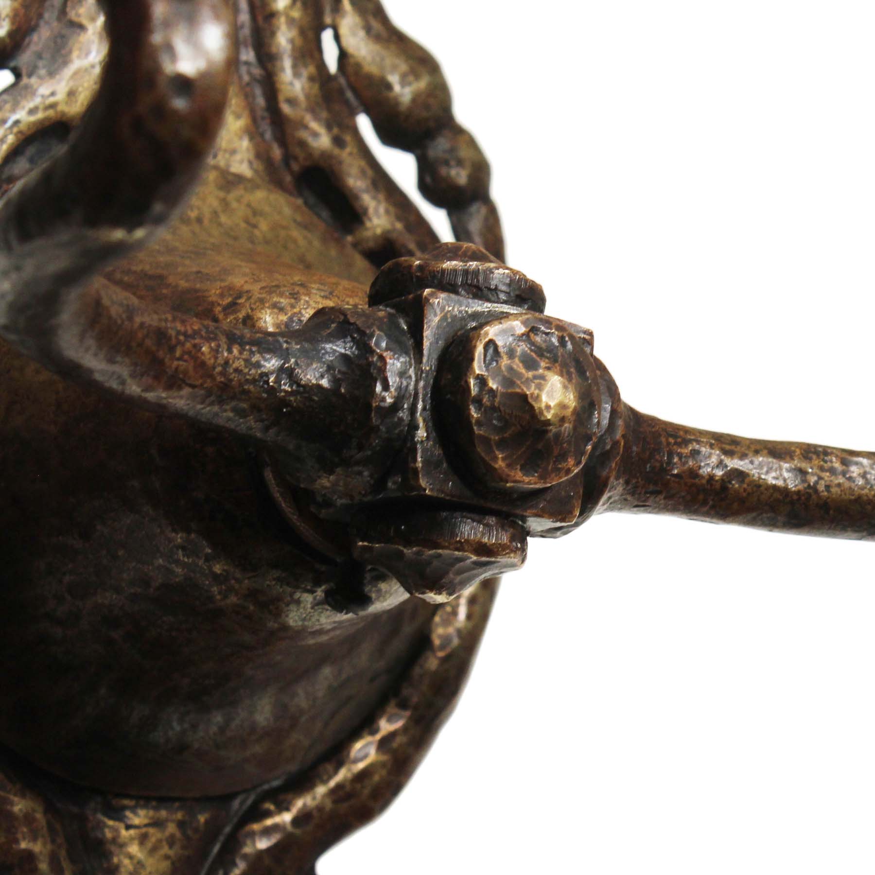 Antique Cast Brass Tudor Sconce, c. 1920-70056