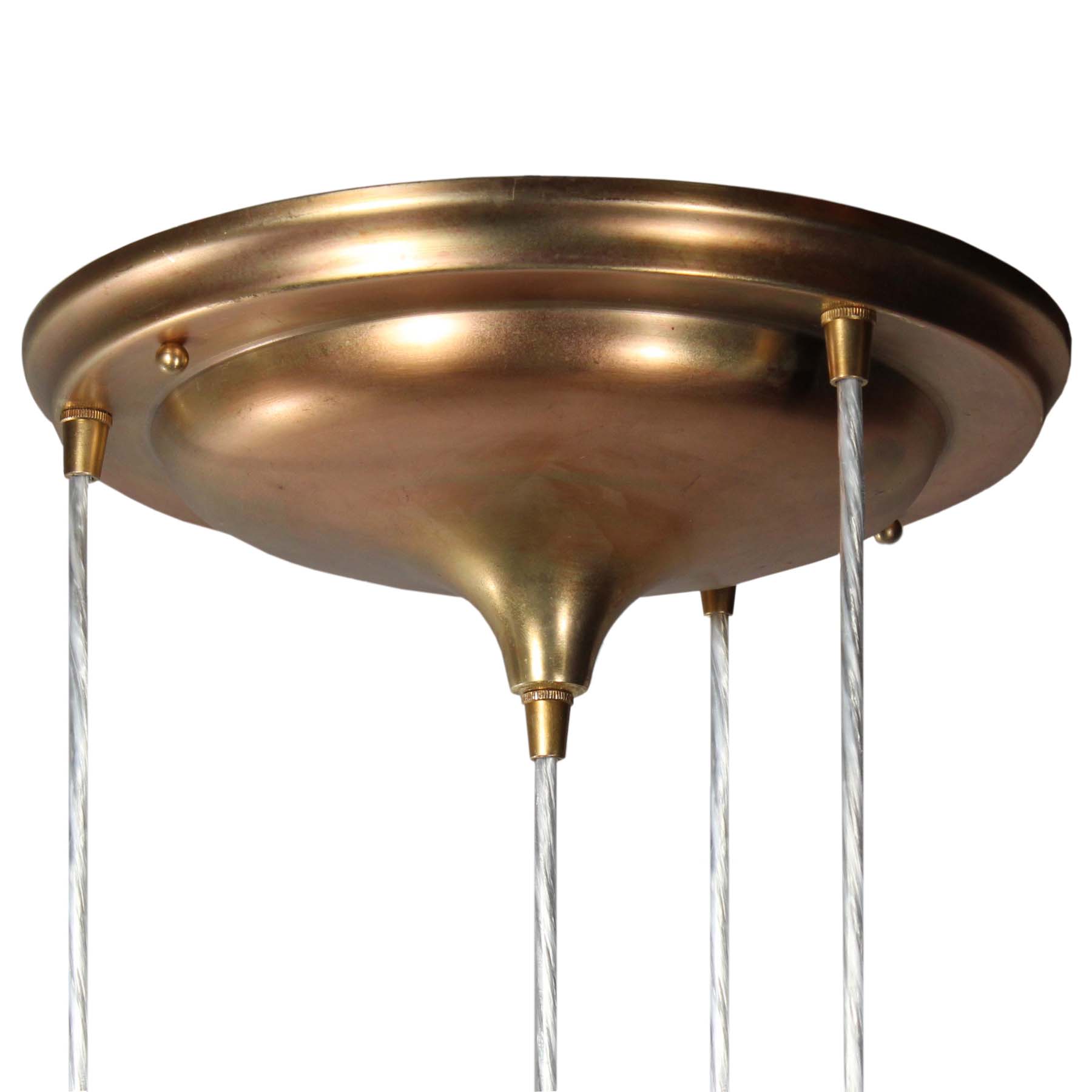 SOLD Semi Flush-Mount Chandelier with Ball Shades, Antique Lighting-70142