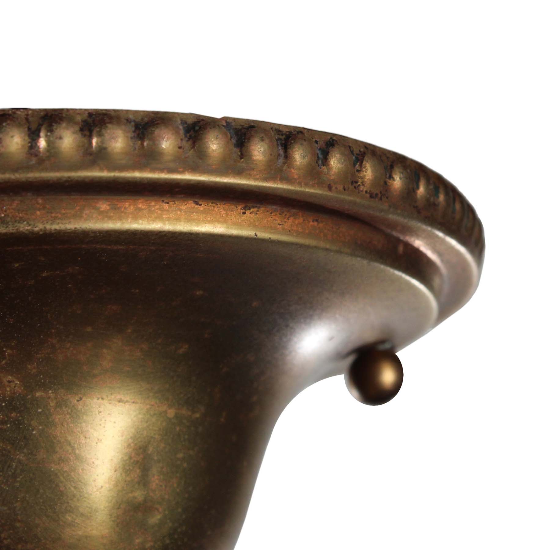 Antique Brass Exposed Bulb Flush-Mount Lights, Teardrop Prisms-70150