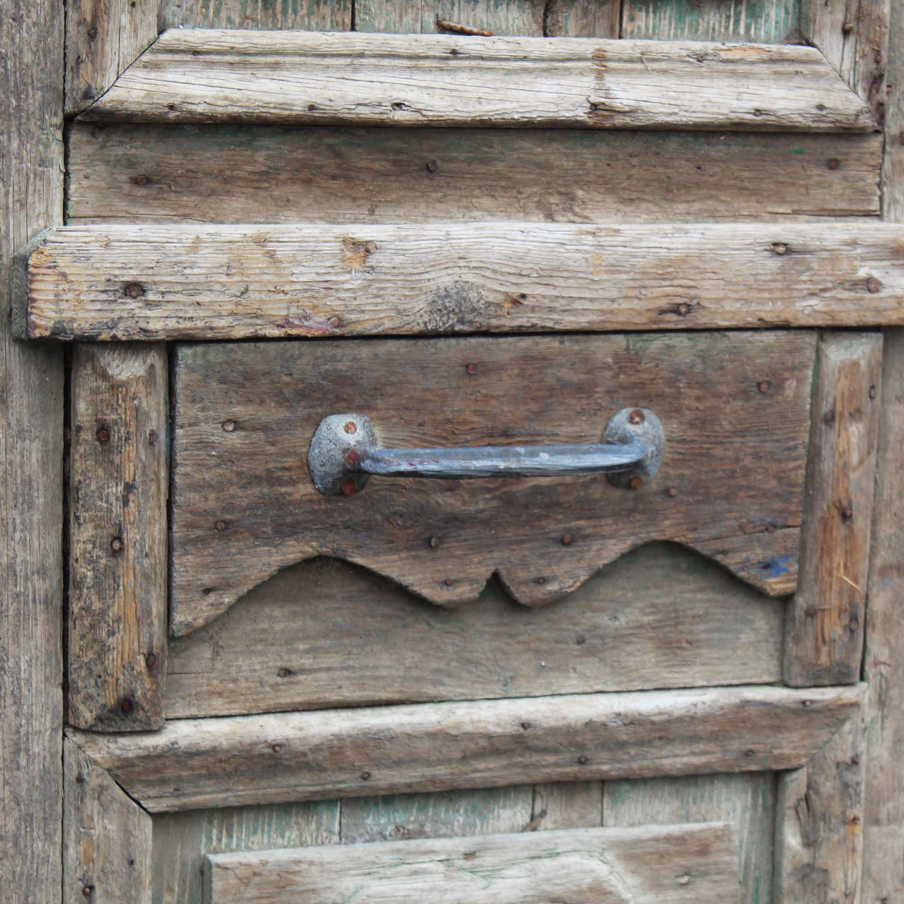 SOLD Reclaimed 28” Figural Door with Carved Lions-70209