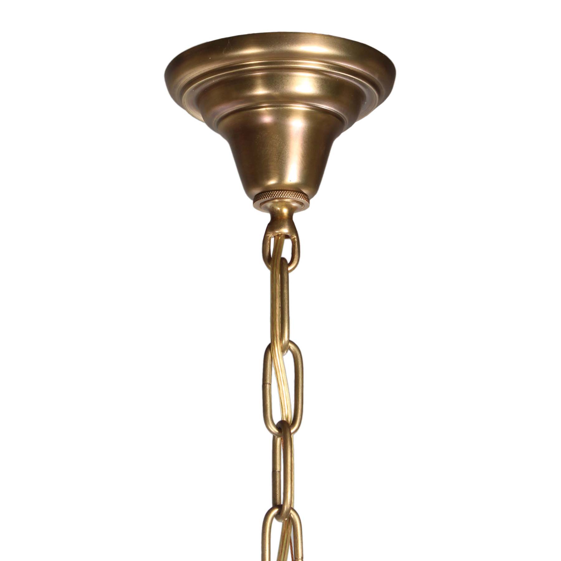 SOLD Antique Brass Schoolhouse Pendant Light with Original Shade-69928