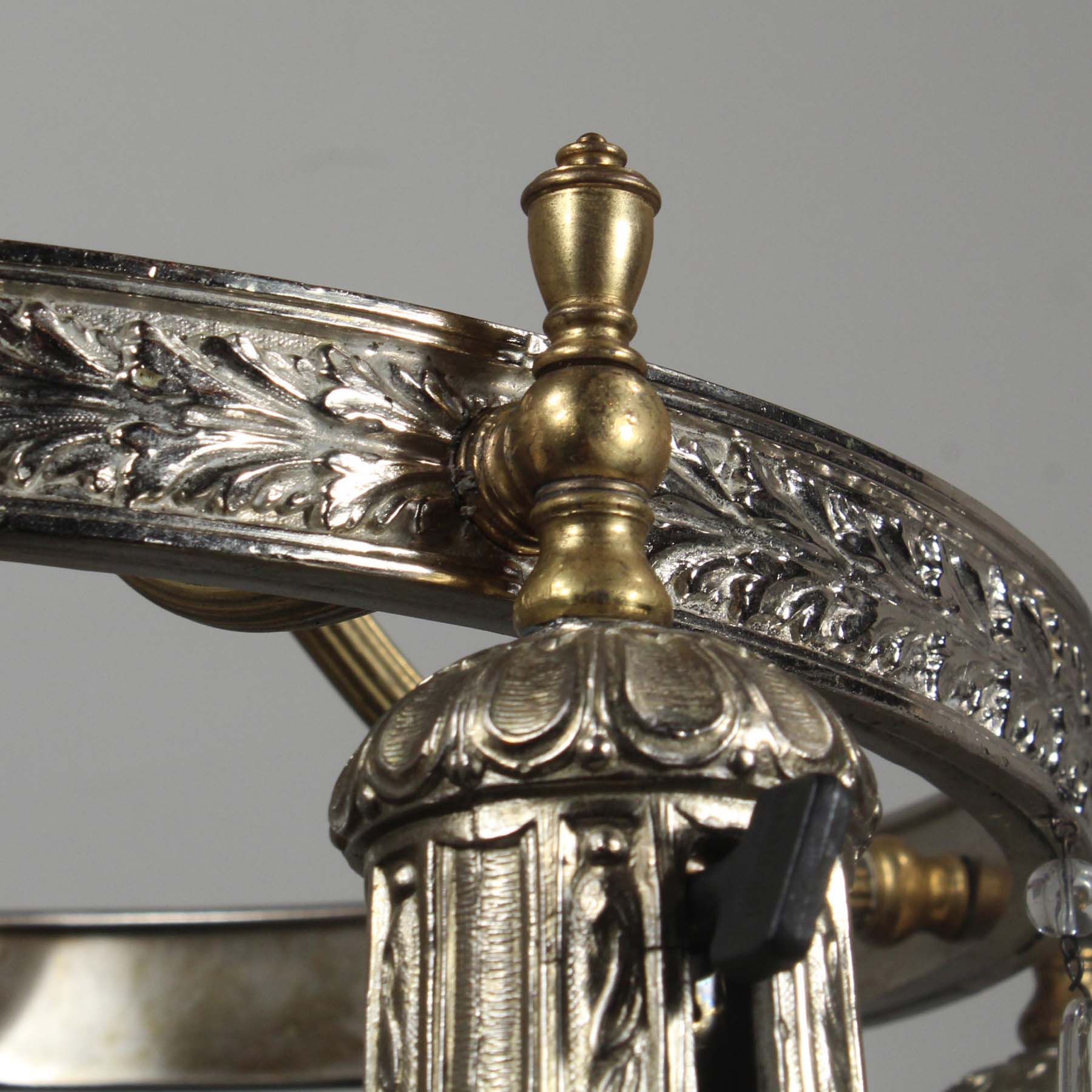 SOLD Antique Two-Tone Chandelier with Prisms, c. 1920-69955