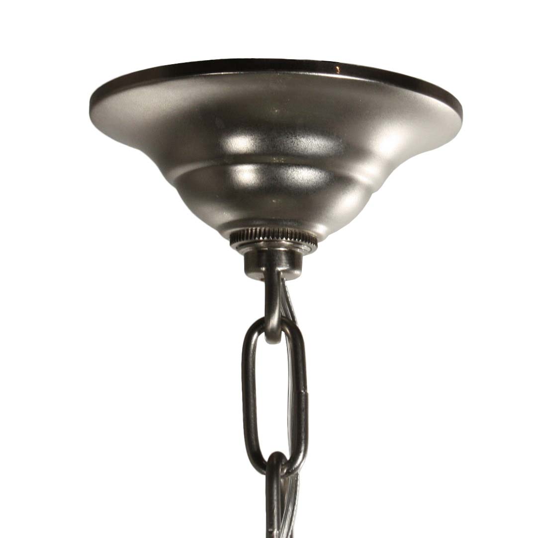 SOLD Large Antique Art Deco Skyscraper Pendant Light with Two-Part Prismatic Shade-69963