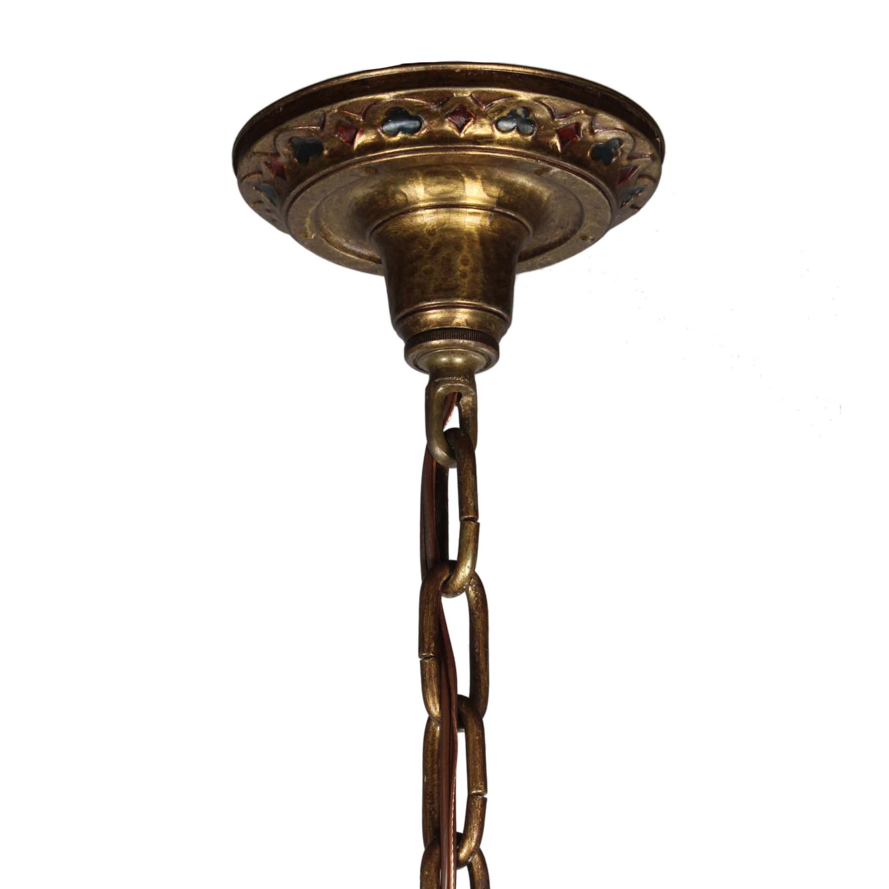 SOLD Antique Bronze Spanish Revival Five-Light Chandelier -69997