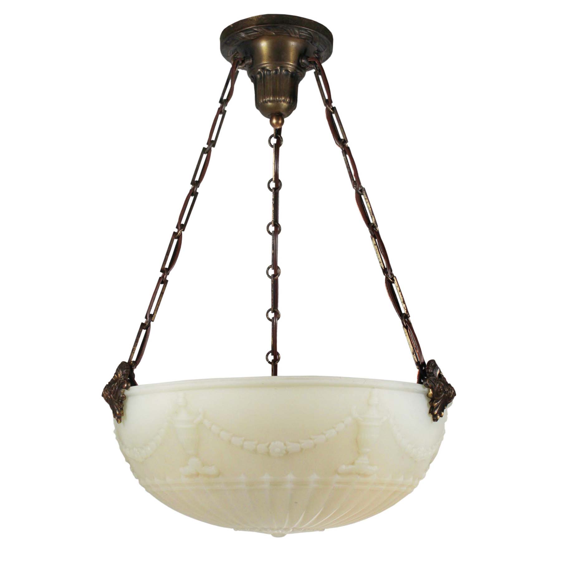 SOLD Antique Neoclassical Inverted Dome Chandelier, c. 1910’s-0