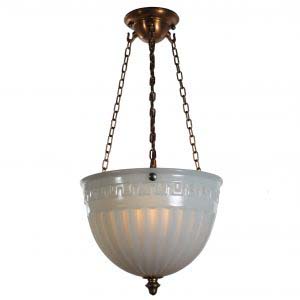 Antique Neoclassical Inverted Dome Light, Luminous Unit Co.-0