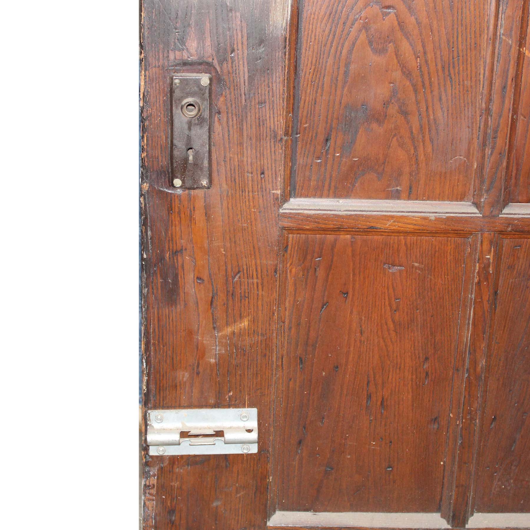 Substantial 47” Salvaged Oak Door with Gothic Arch Window-70322
