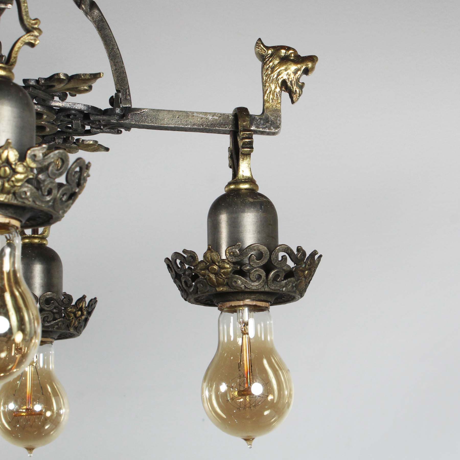 SOLD Antique Figural Semi-Flush Mount Chandelier, c.1920-70395