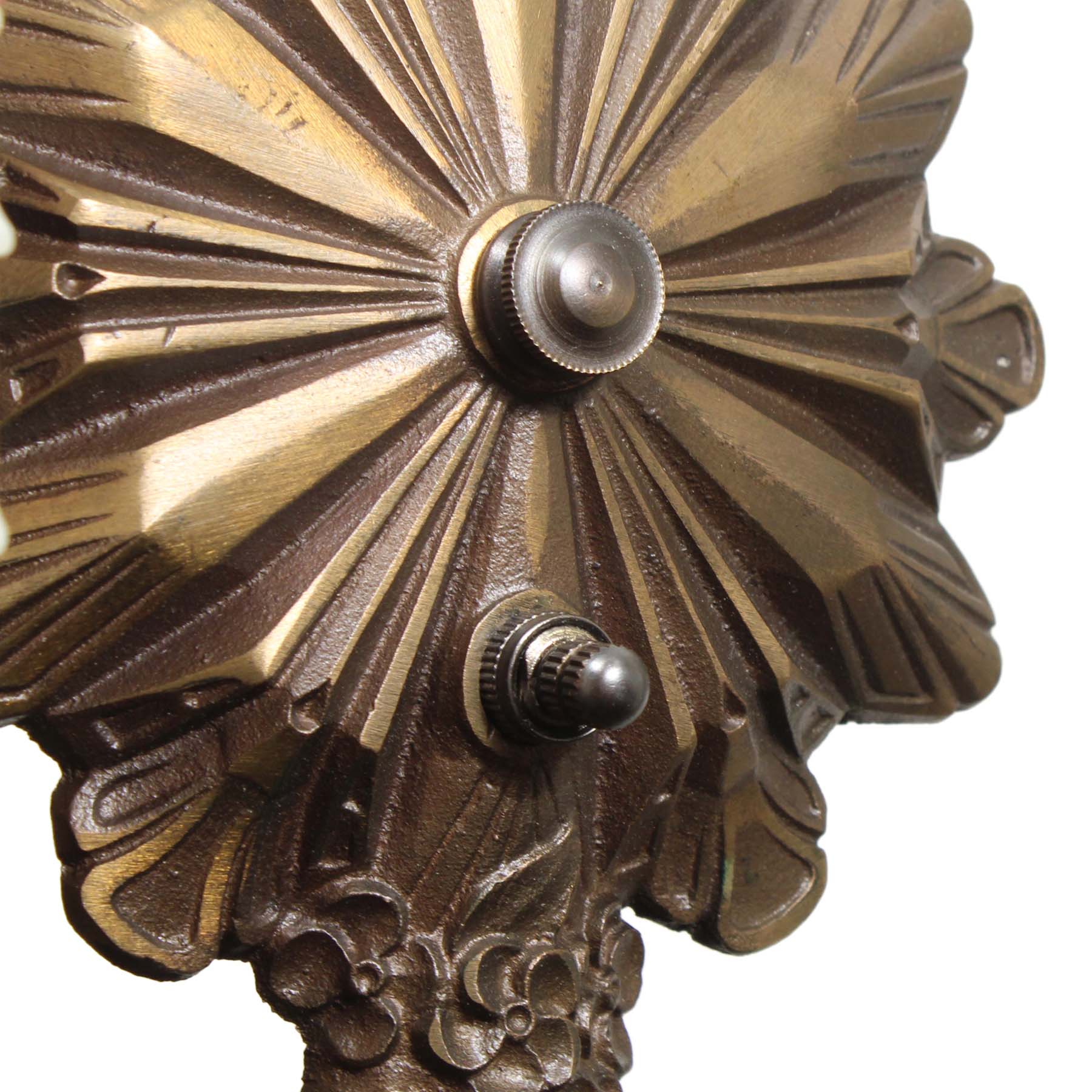 SOLD Pair of Cast Bronze Antique Art Deco Sconces-70431