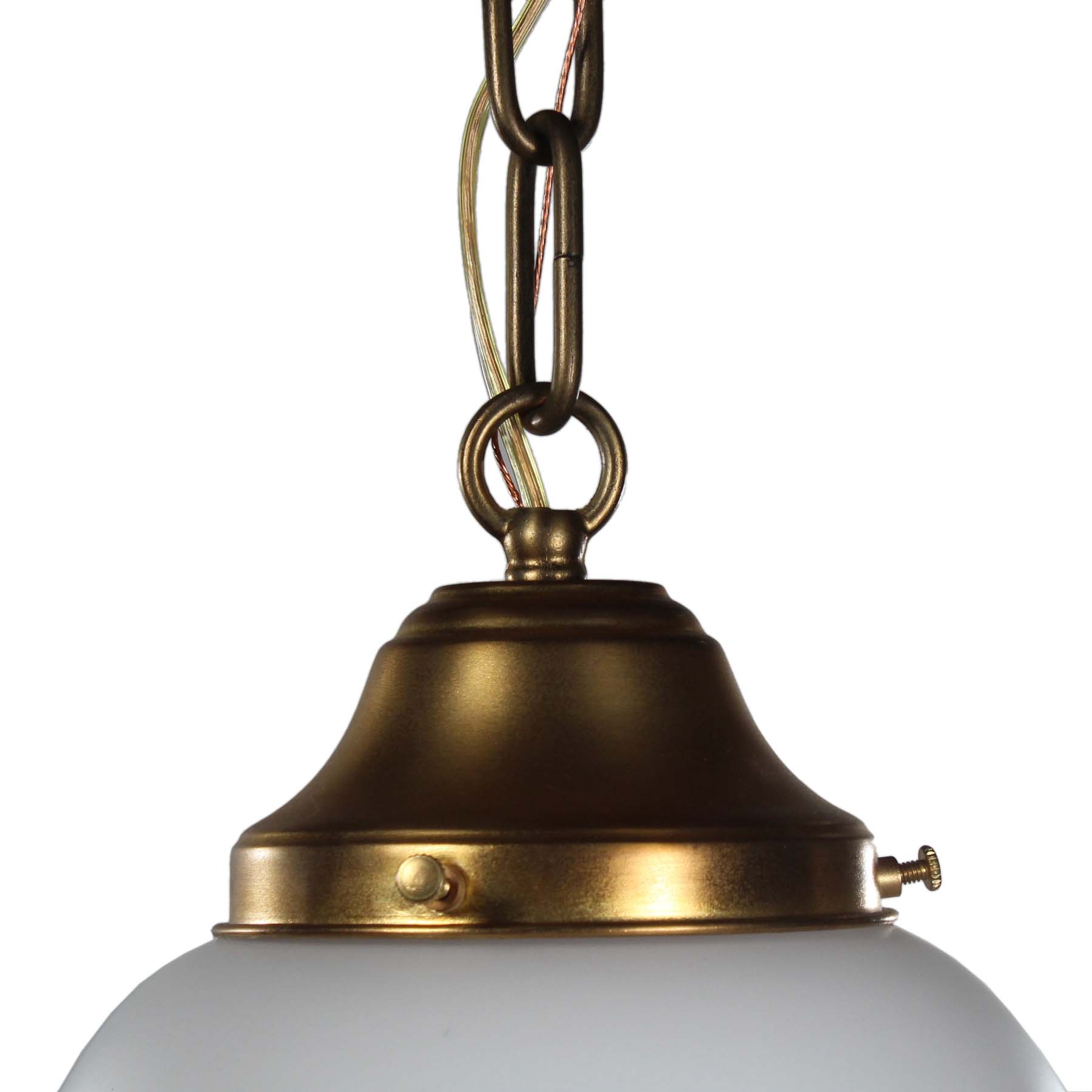 SOLD Vintage Pendant Lights with Unusual Glass Shades-70377