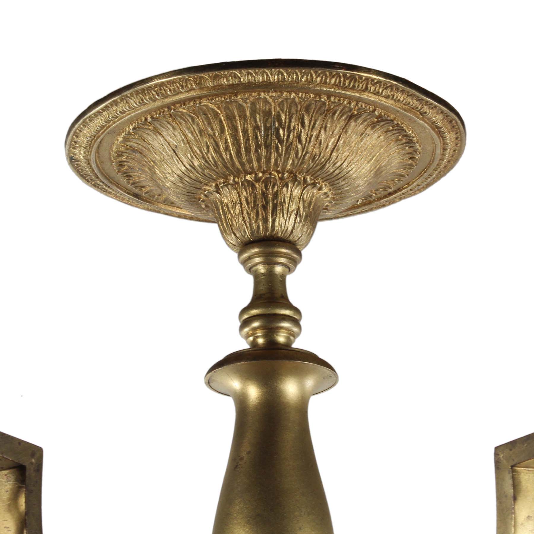 SOLD Antique Five-Light Semi-Flush Chandelier with Prisms-70392